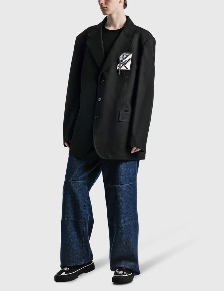 Raf Simons o1tko10426 Logo-Patched Blazer Jacket in Black Size US M / EU 48-50 / 2 - 5 Thumbnail