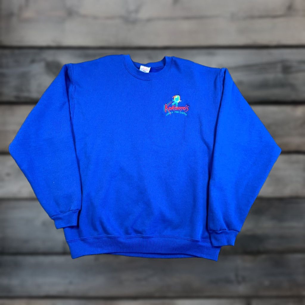 Jerzees Kokomo's Family Fun Center Embroidered Sweatshirt Adult Medium Blue Michigan Size US M / EU 48-50 / 2 - 1 Thumbnail
