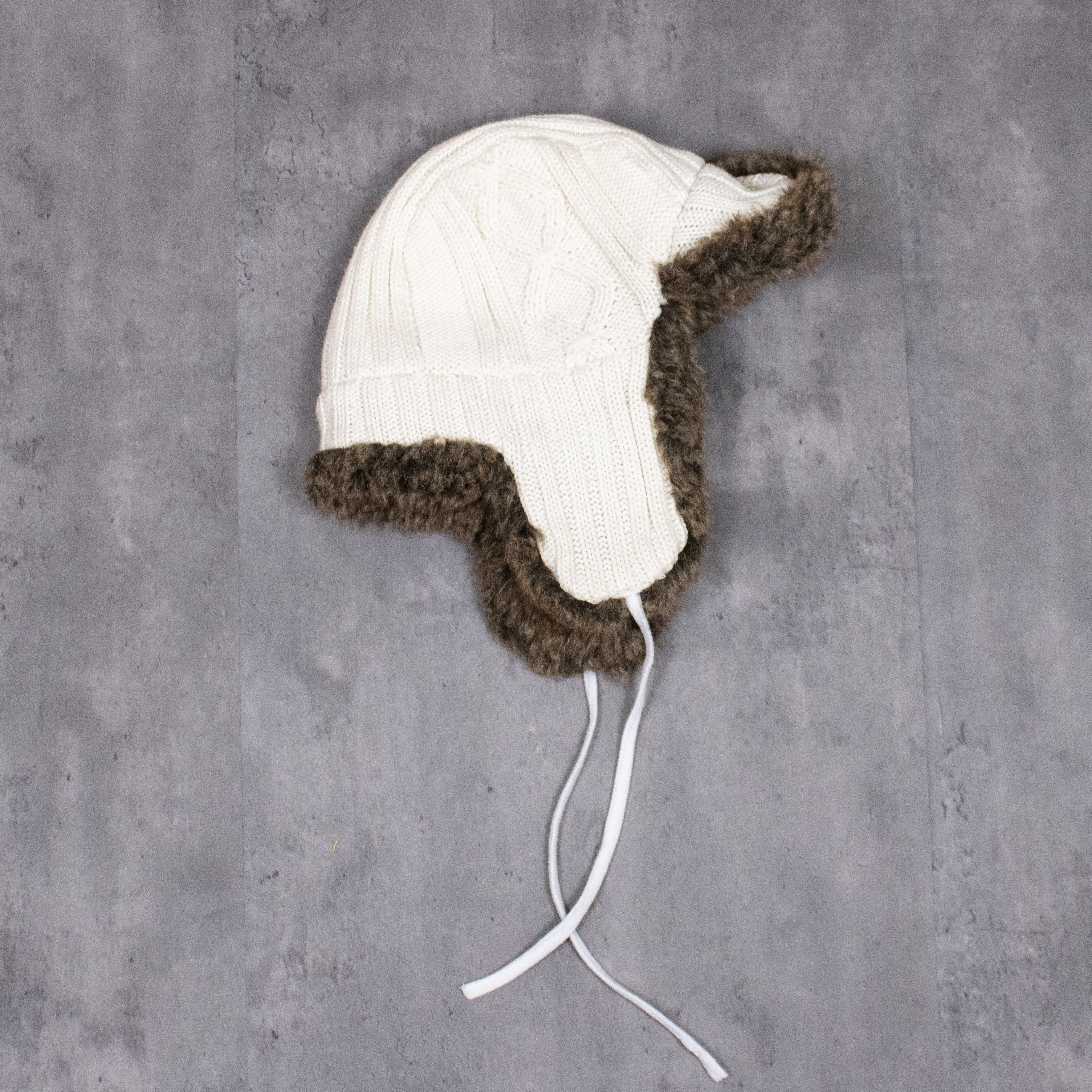 Vintage Vintage VTG Y2K 2000's Denver Hanyes Knitted Cream Ushanka Size ONE SIZE - 4 Thumbnail