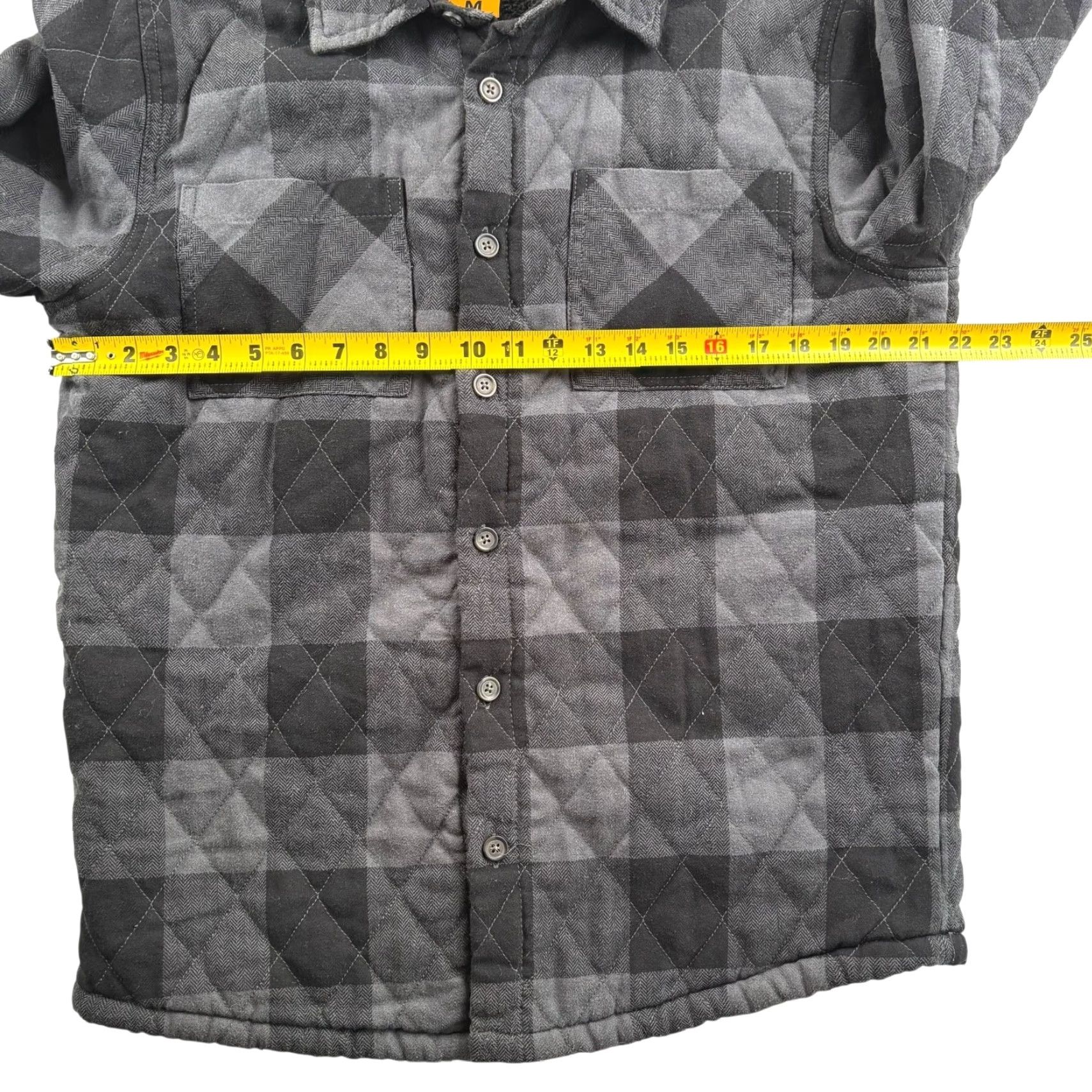 Vintage Wells Lamont Men’s Quilted Sherpa-Lined Plaid Button-Down Jacket Gray Medium Size US M / EU 48-50 / 2 - 7 Thumbnail