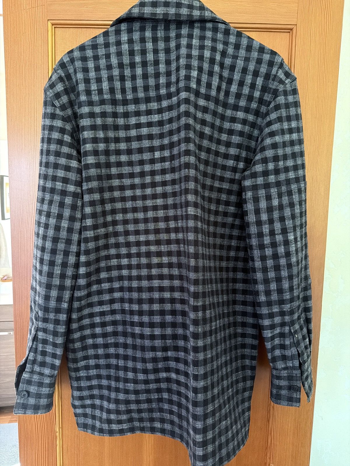 Acne Studios Acne Studios black gray check overshirt Size US L / EU 52-54 / 3 - 5 Thumbnail
