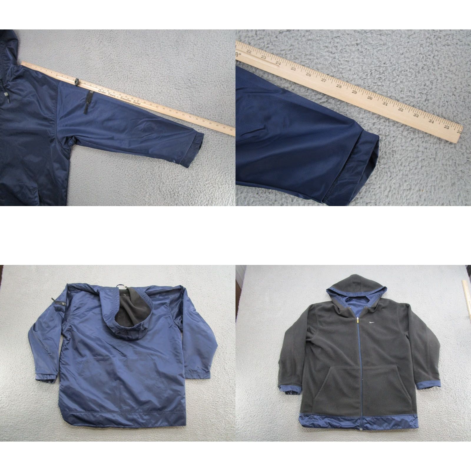 Nike VINTAGE Nike Swoosh Reversible Fleece Jacket Men Large Blue Logo Embroidered 90s 2000s Jacket Zip Reversible Mens Size US L / EU 52-54 / 3 - 8 Thumbnail
