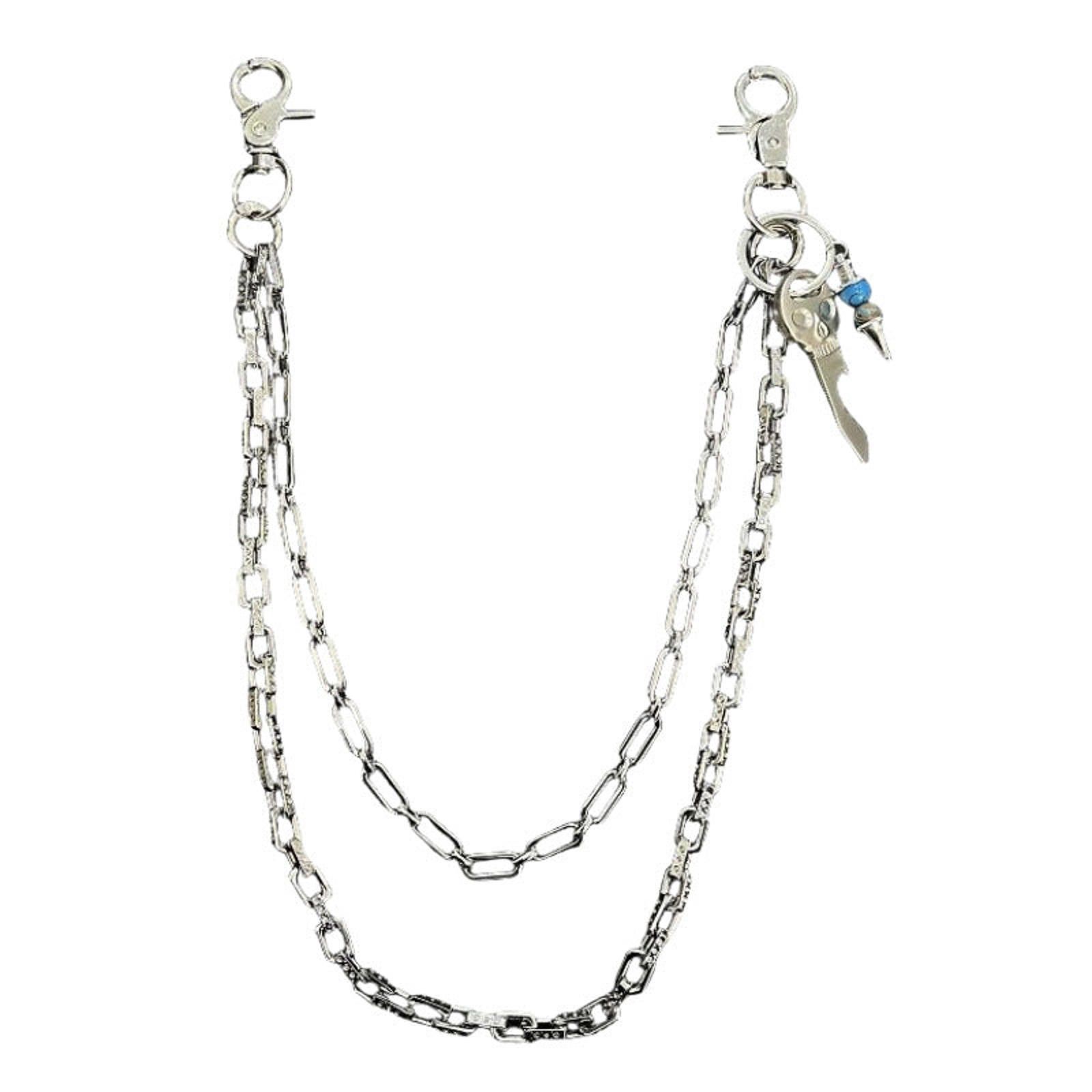 Jewelry Silver Double Wallet Chain, Pants Chain Size ONE SIZE - 2 Thumbnail