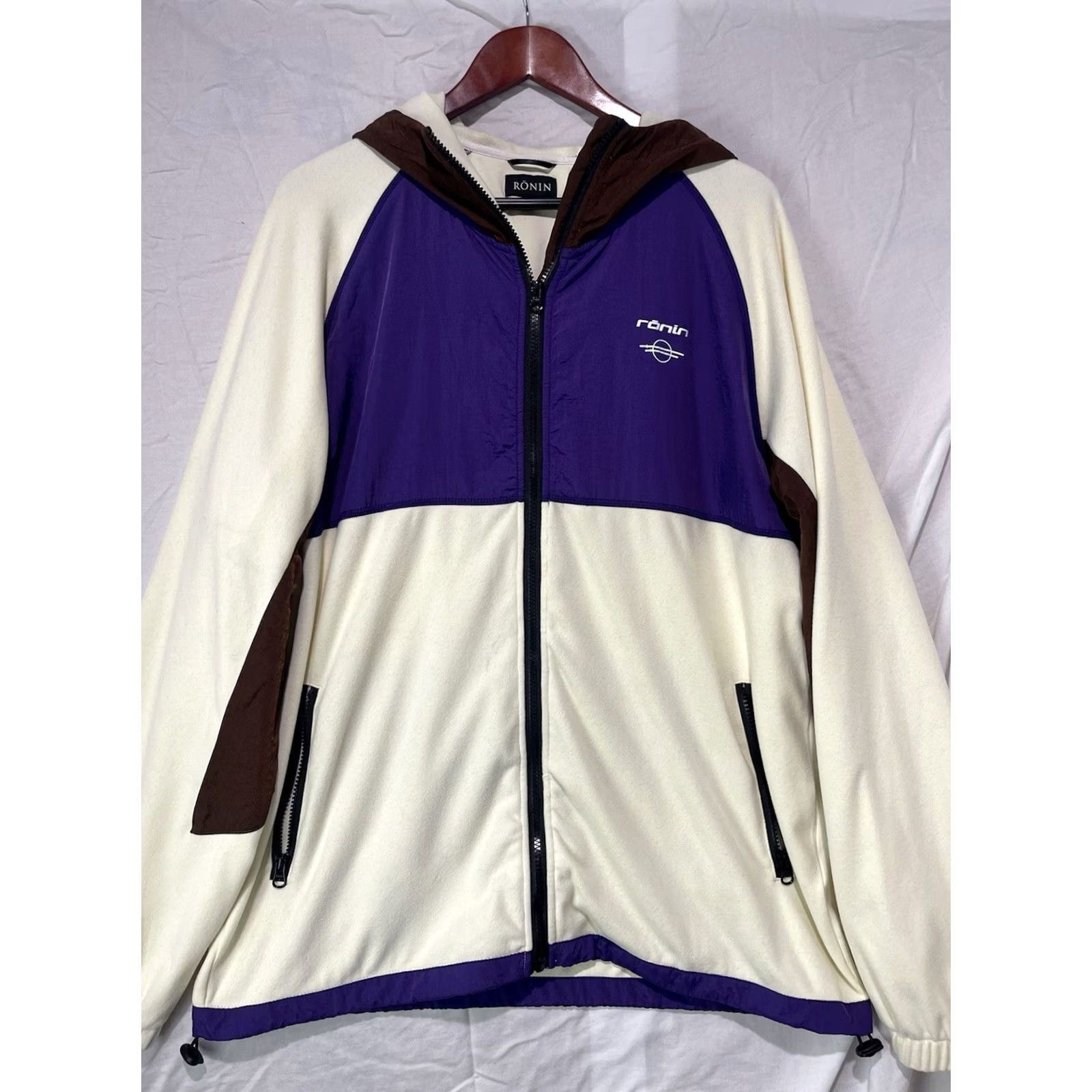 Vintage Ronin Division Jacket Mens L Beige Purple Hooded Zip Up Pockets Long Sleeve Size US L / EU 52-54 / 3 - 2 Thumbnail