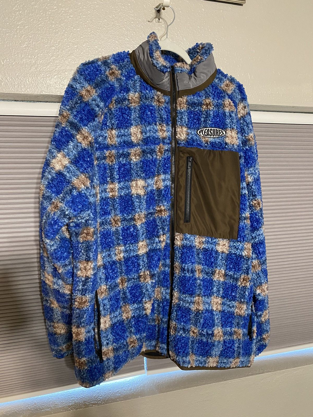 image of Pleasures Wraith Poodle Polar Fleece Jacket In Blue, Men's (Size 2XL)