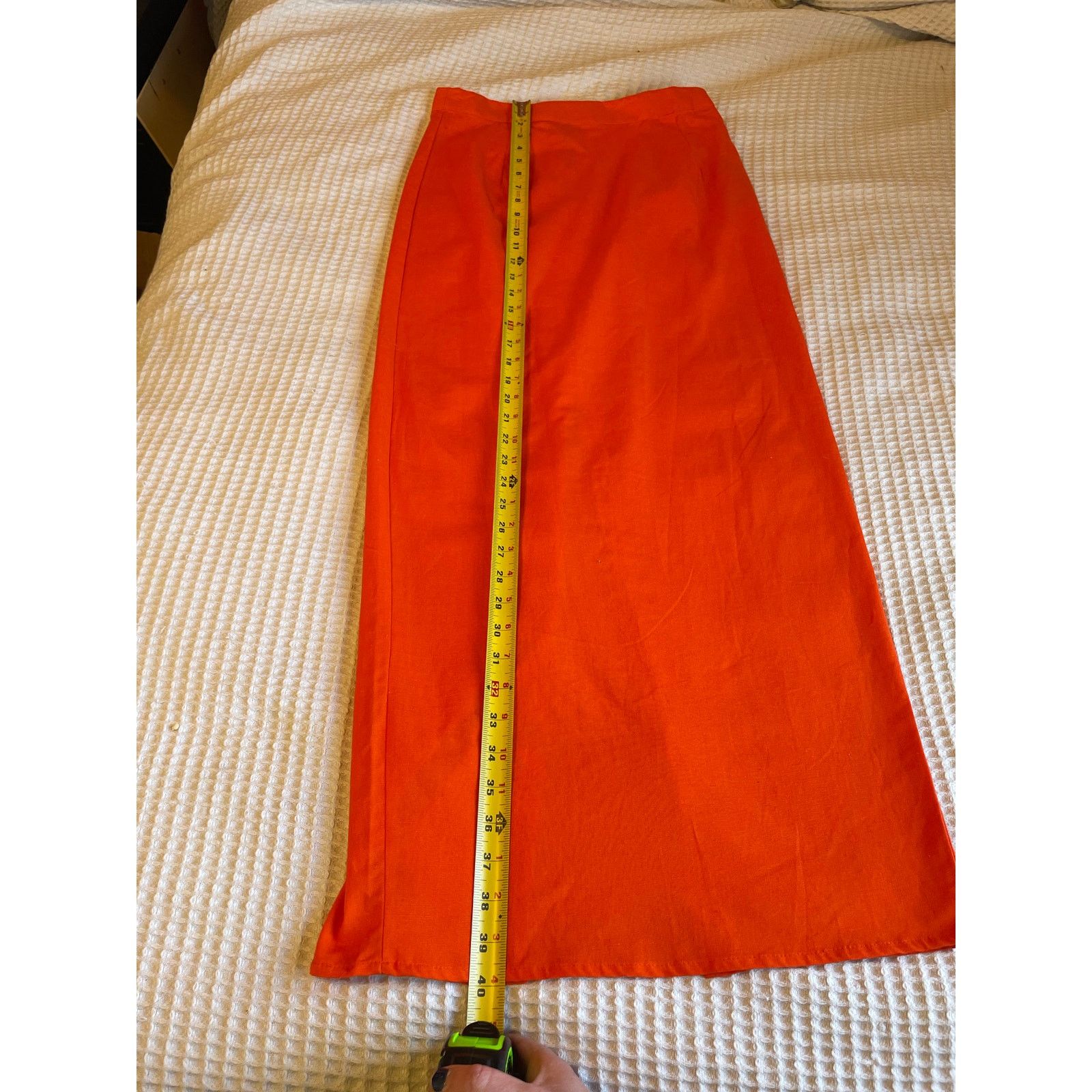 PrettyLittleThing PrettyLittleThings Orange Fitted High Waisted Back Slit 8 Size 30" / US 8 / IT 44 - 4 Thumbnail
