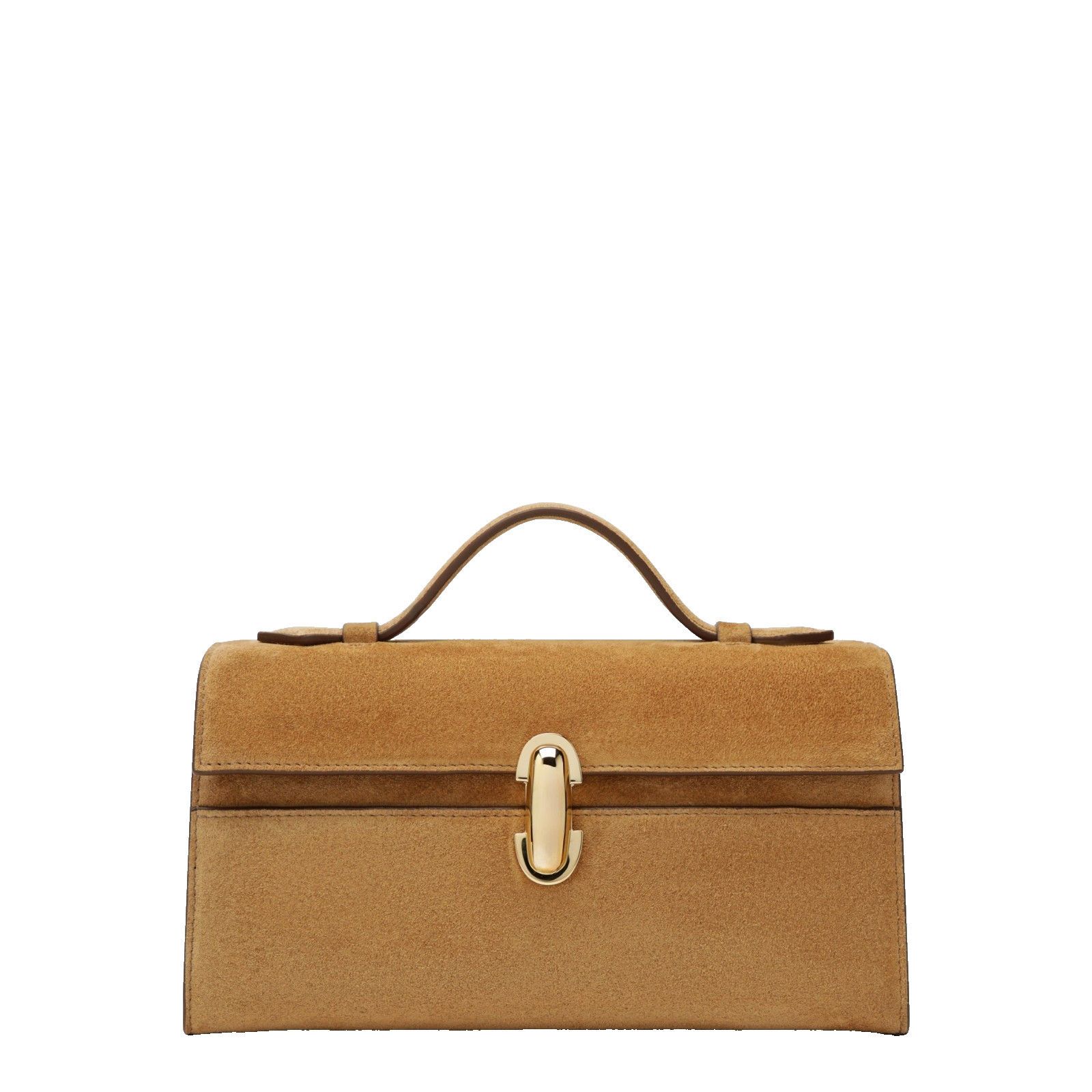 Savette Light Brown Symmetry Pochette Suede Leather Top Hand, Women's