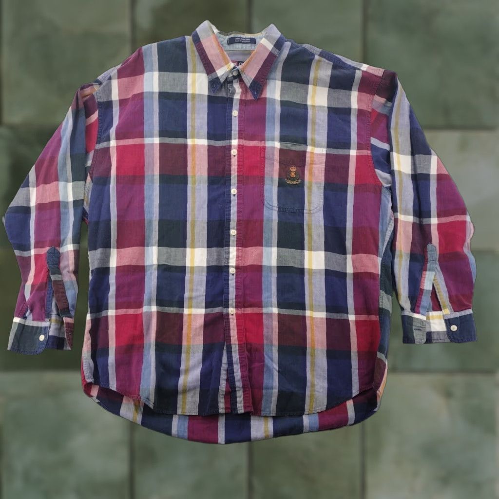 Chaps VINTAGE Chaps Ralph Lauren Shirt Mens XL Plaid Long Sleeve Button-Up 90s Logo Retro Cro Crest Size US XL / EU 56 / 4 - 1 Thumbnail