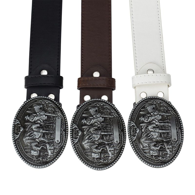 Designer Dark Vintage Belt Riveted Belts Menswear Accessories Size ONE SIZE - 5 Thumbnail