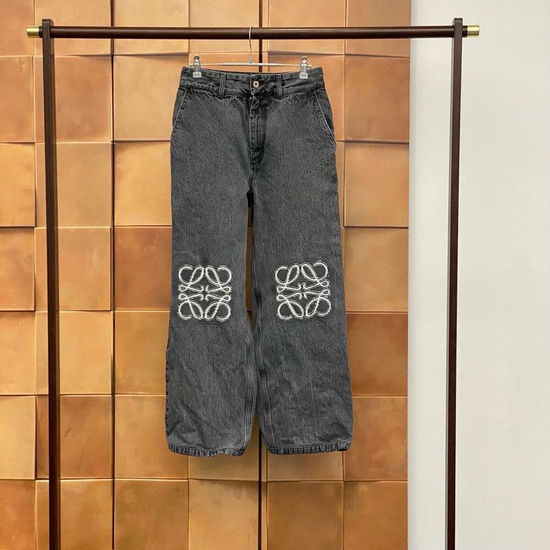 Loewe LOEWE Gray embroidered logo jeans Size 42" / US 20 - 1 Thumbnail