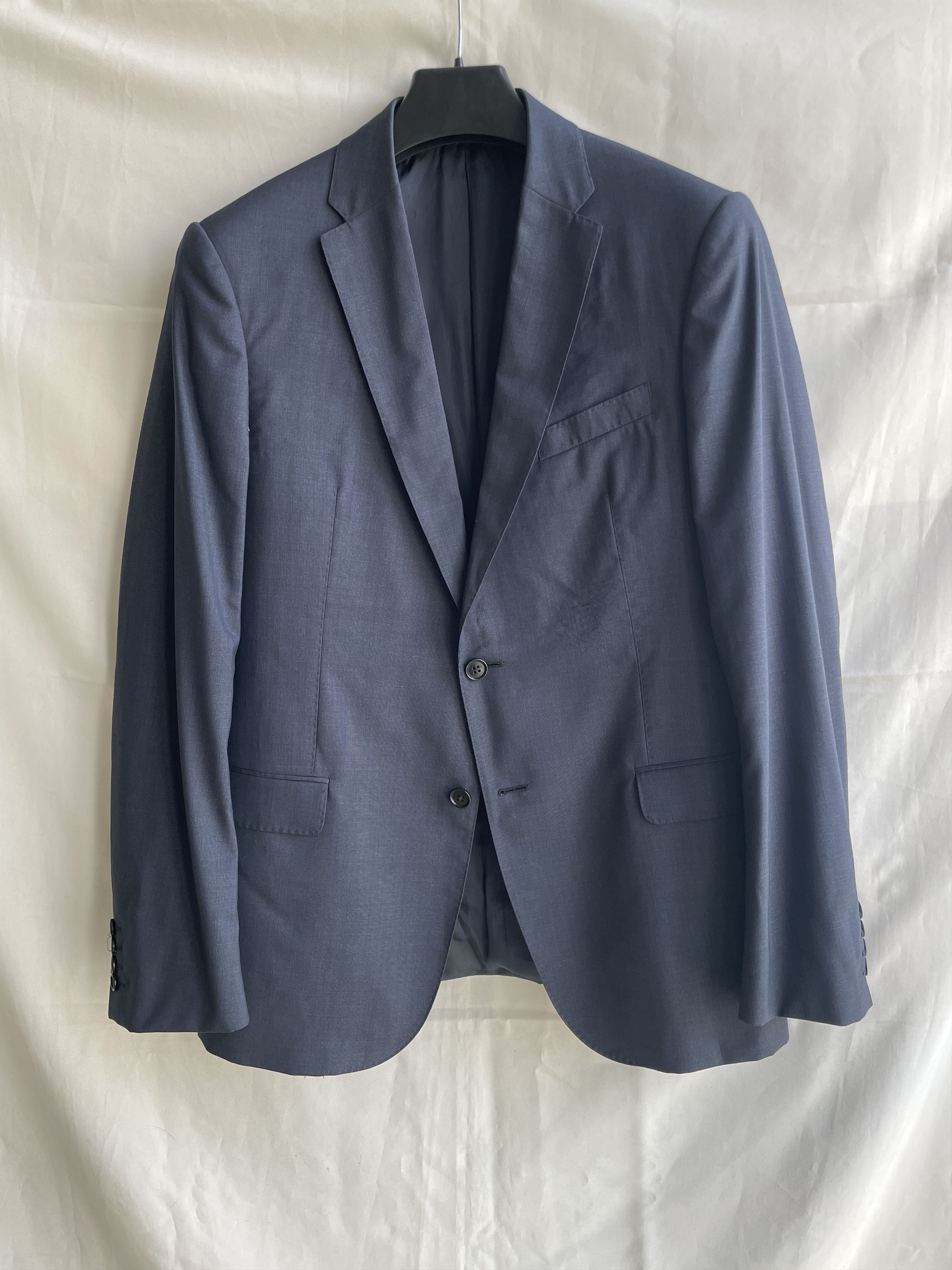 Armani Collezioni Armani Collezioni Navy Solid Wool Silk Suit Size EUR 50R Size 40R - 2 Thumbnail