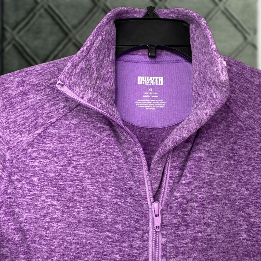 Duluth Trading Company Duluth Trading Co Purple Full Zip Fleece Jacket XS Women Short 19X27 Pockets Solid Jacket Fall Winter Spring Size XS / US 0-2 / IT 36-38 - 1 Thumbnail