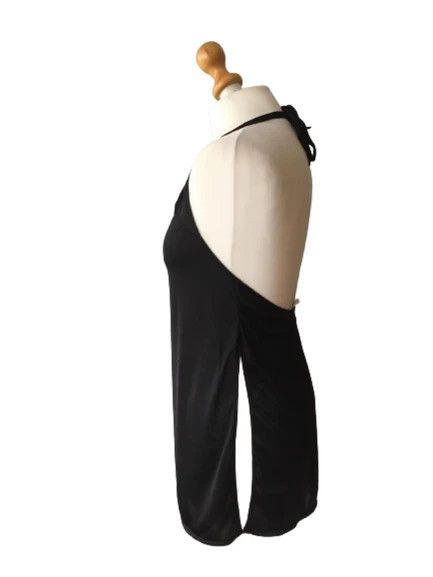 Other Vintage Y2K black Halterneck top Sexy Lolita Tie Up Size M / US 6-8 / IT 42-44 - 1 Thumbnail