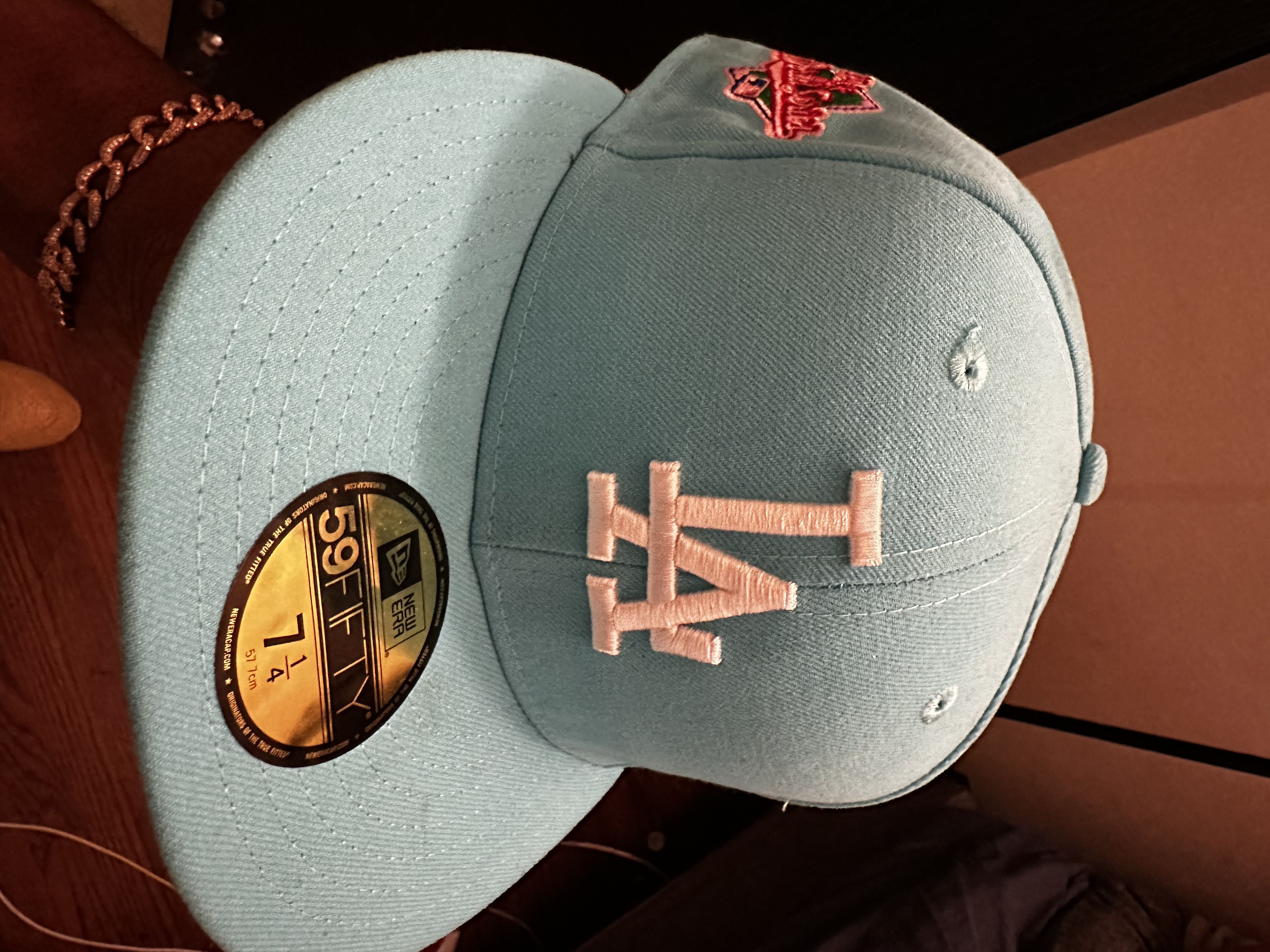 7 1/4 1988 WORLD SERIES LA Dodgers hat w/ PINK UV brim