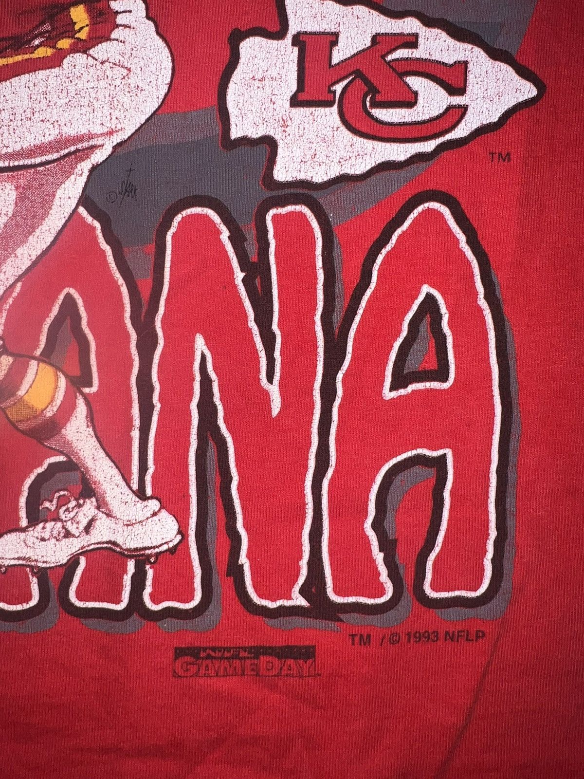 NFL Joe Montana caricature chiefs 1993 large Size US L / EU 52-54 / 3 - 2 Thumbnail