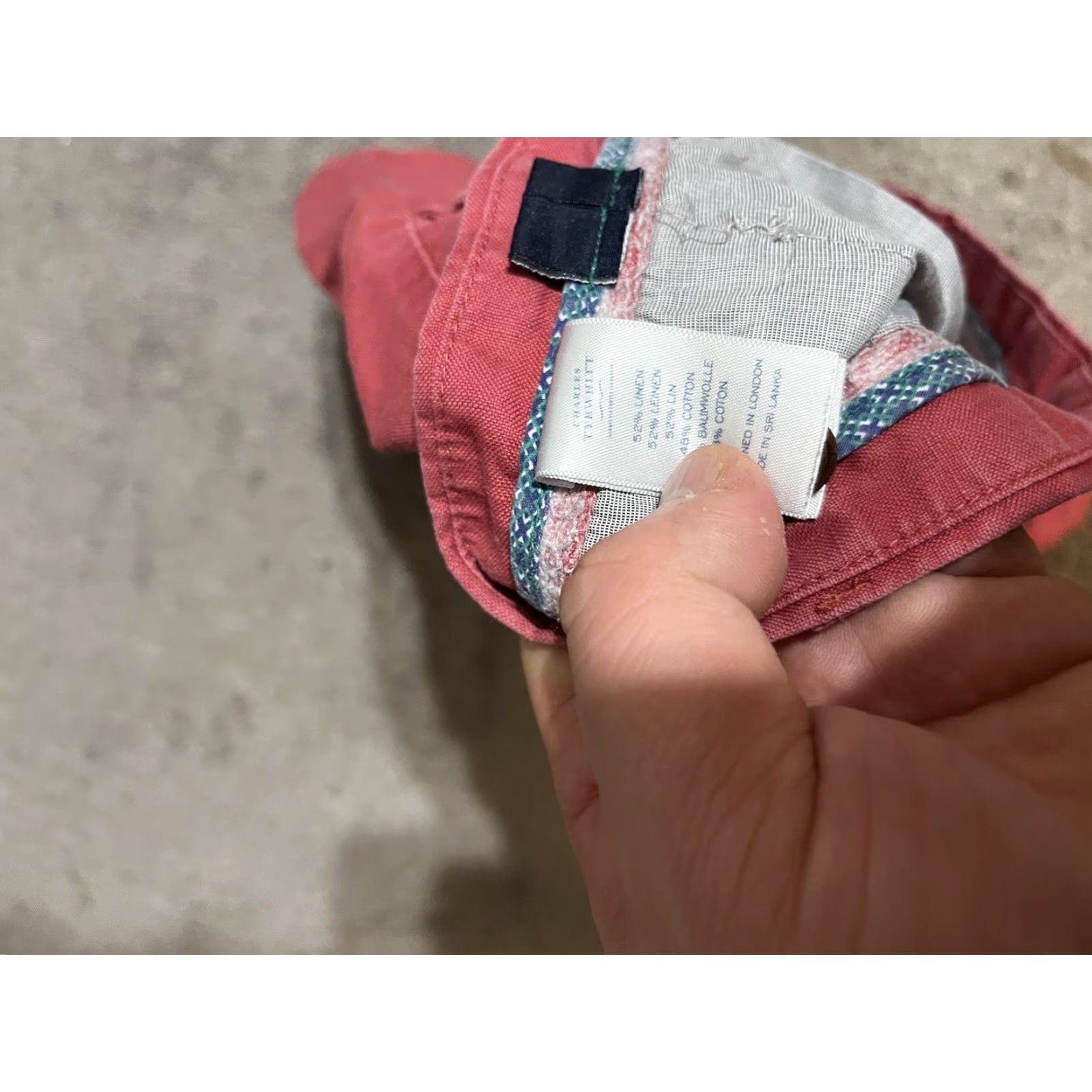 Charles Tyrwhitt Charles Tyrwhitt Shorts Mens 36 Red Linen Blend 9" Preppy Dressy Spring Size US 36 / EU 52 - 4 Thumbnail