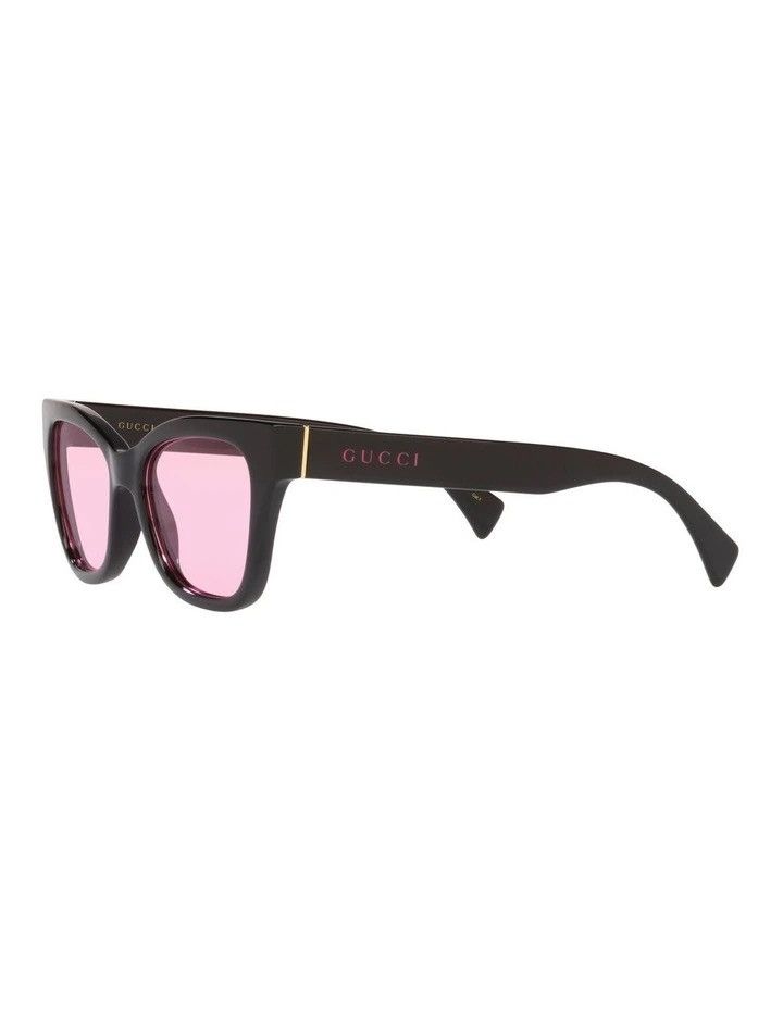 Gucci New Gucci GG1133S 003 Black Frame with Pink Lenses & Logo Size ONE SIZE - 3 Thumbnail