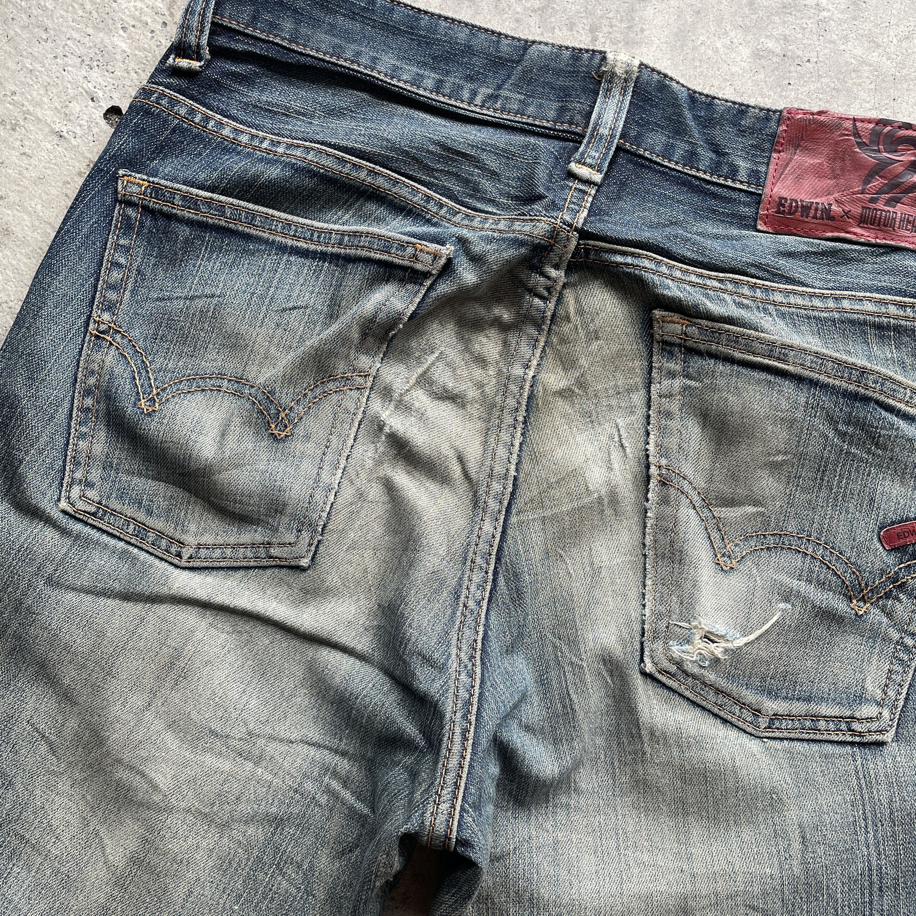Edwin × Jean Vintage Edwin x Motor Head Rusty Jeans Sick Denim Pants Size US 31 - 12 Thumbnail