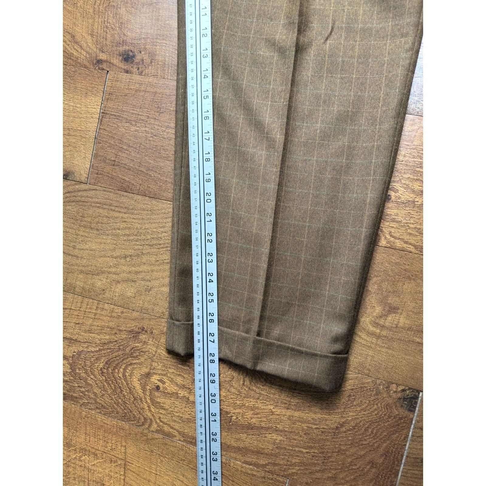 Vintage VINTAGE Corbin Wool trousers Windowpane Pants brown Pleated Cuffed 38X28 Men Dress Pants Wool Re… Size US 38 / EU 54 - 8 Thumbnail