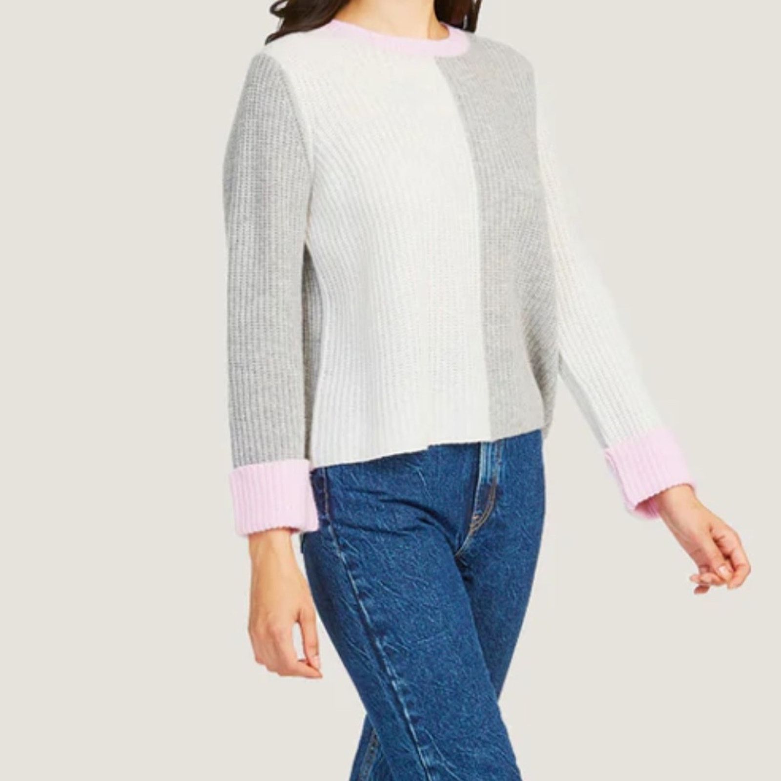 Autumn Cashmere Boxy Color Block Shaker Crew in Sweater from Autumn Cashmere Size XL / US 12-14 / IT 48-50 - 14 Thumbnail