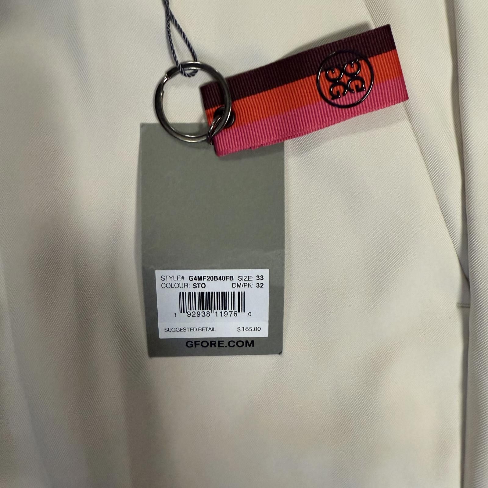 PGA Tour New with Tags Straight Leg G/Fore Cream White Golf Pants Size 42R - 4 Thumbnail
