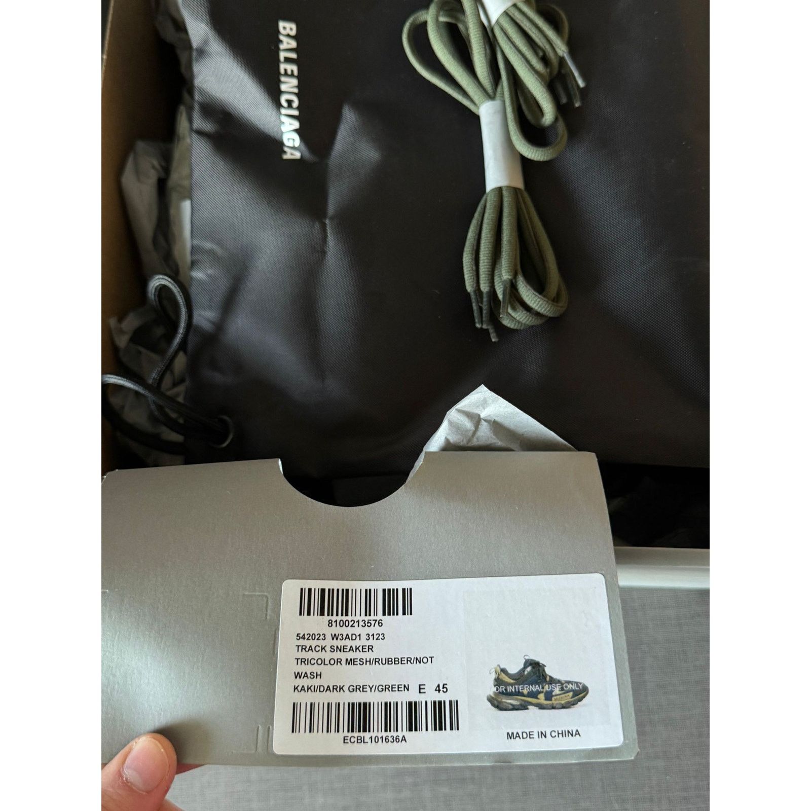 Balenciaga o1alis0126 Tricolor Mesh Rubber Track Sneaker Kaki/Dark Grey Size US 12 / EU 45 - 7 Thumbnail