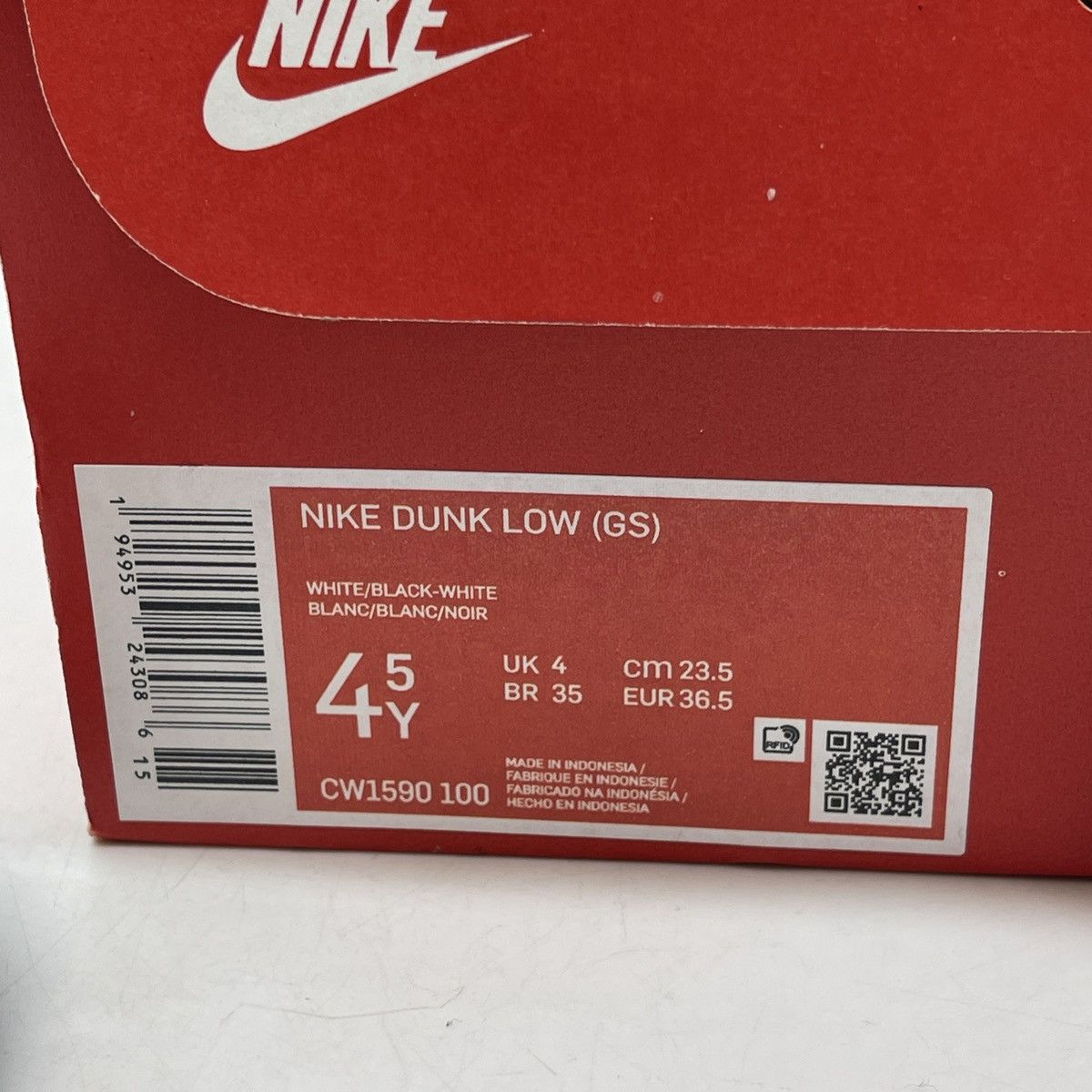 Nike Dunk low black white Size US 4.5 / IT 34.5 - 9 Thumbnail