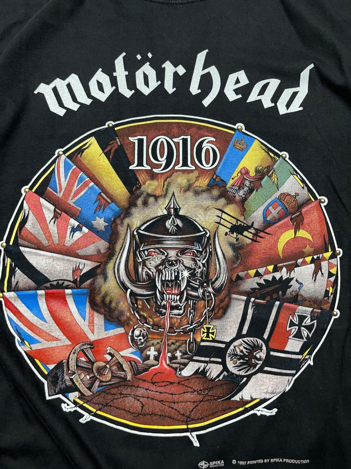 Band Tees Vintage 1997 Motorhead 1916 Band T-shirt Metallica Megadeth Size US XL / EU 56 / 4 - 5 Thumbnail