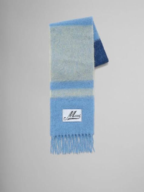 Marni o1w1db11125 Size: OS/Fringed brushed Knit Scarf in Blue Size ONE SIZE - 1 Thumbnail