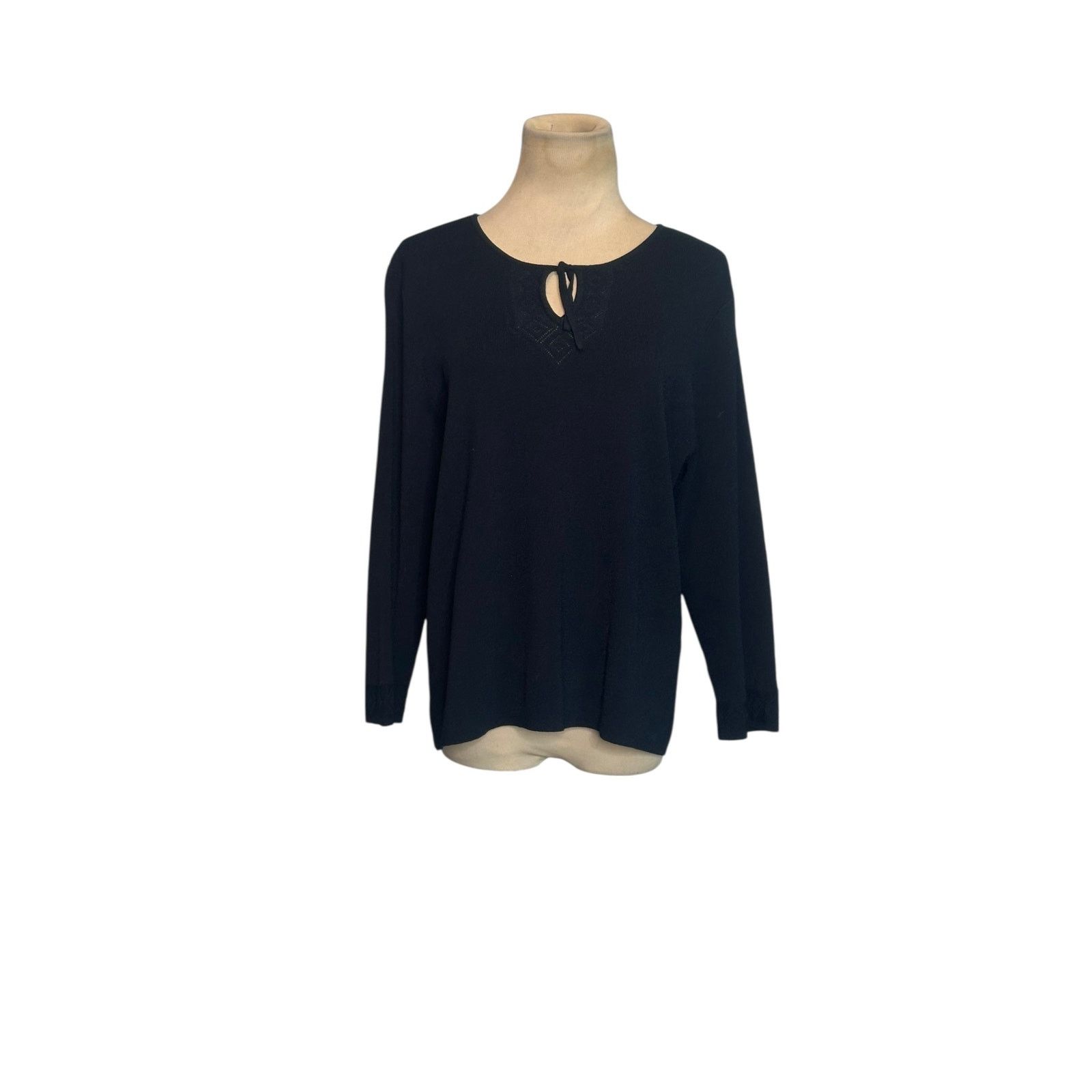Liz Claiborne Liz Claiborne navy 3/4 sleeves knit sweater size Large Size L / US 10 / IT 46 - 9 Thumbnail