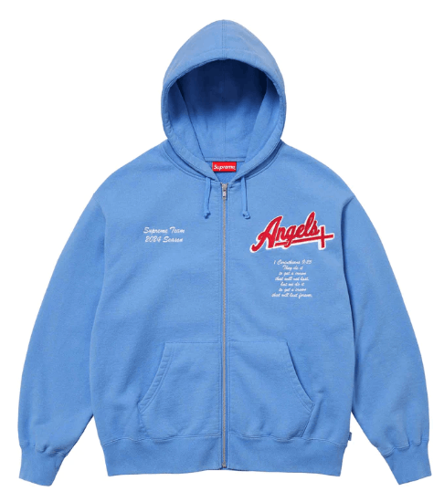 Image of Supreme Salvation Zip Up Hooded Sweatshirt Light Blue 2Xl, Men's