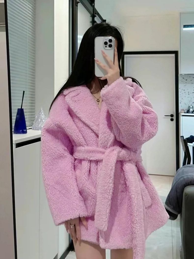 Max Mara Max Mara Pink Teddy Coat Size M / US 6-8 / IT 42-44 - 4 Thumbnail