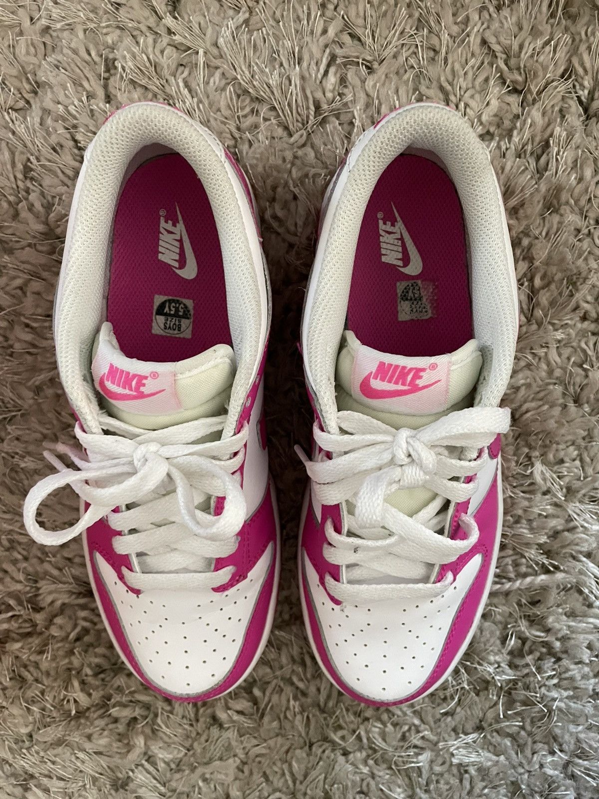Nike Nike Dunk Low Laser Fushsia Size US 5.5 / EU 38 - 5 Thumbnail