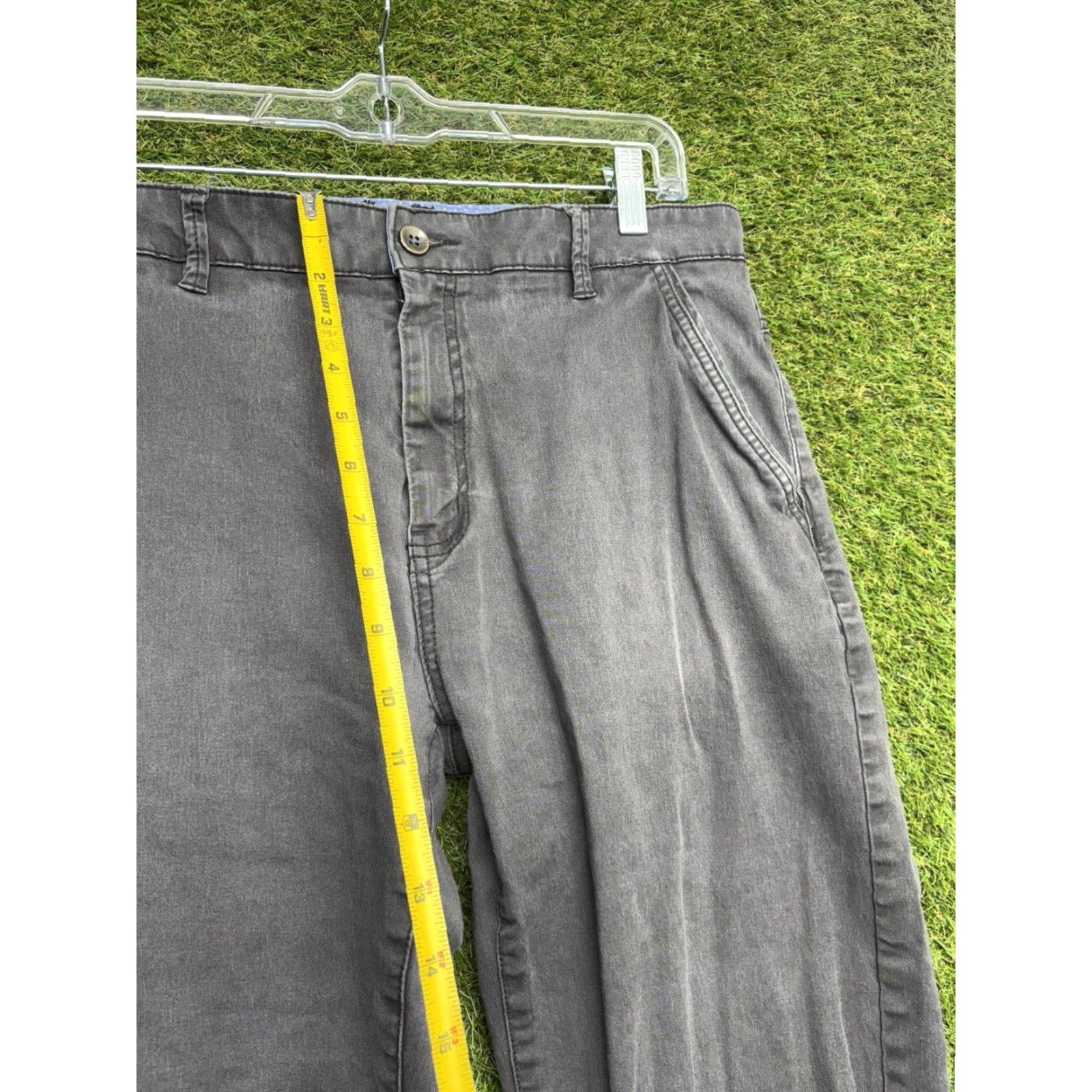 Vintage American Tall Pants Mens 34x36 Chino Tapered Fit Grey Performance Stretch Casual Size US 34 / EU 50 - 7 Thumbnail