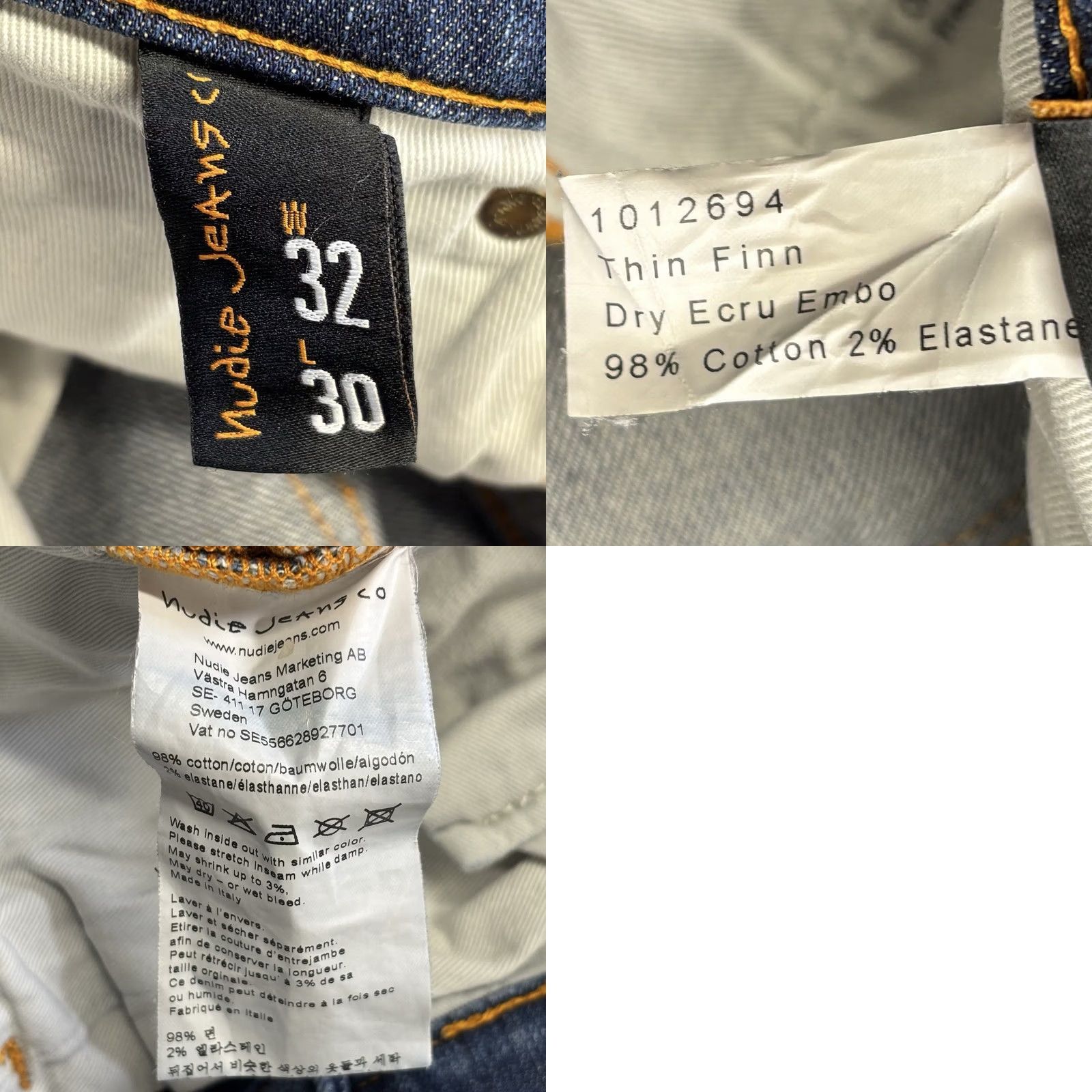 Nudie Jeans Nudie Jeans Thin Finn Slim Fit Jeans W32 L30 Men Blue Zip Fly Pant Pre Loved Size US 32 / EU 48 - 8 Thumbnail