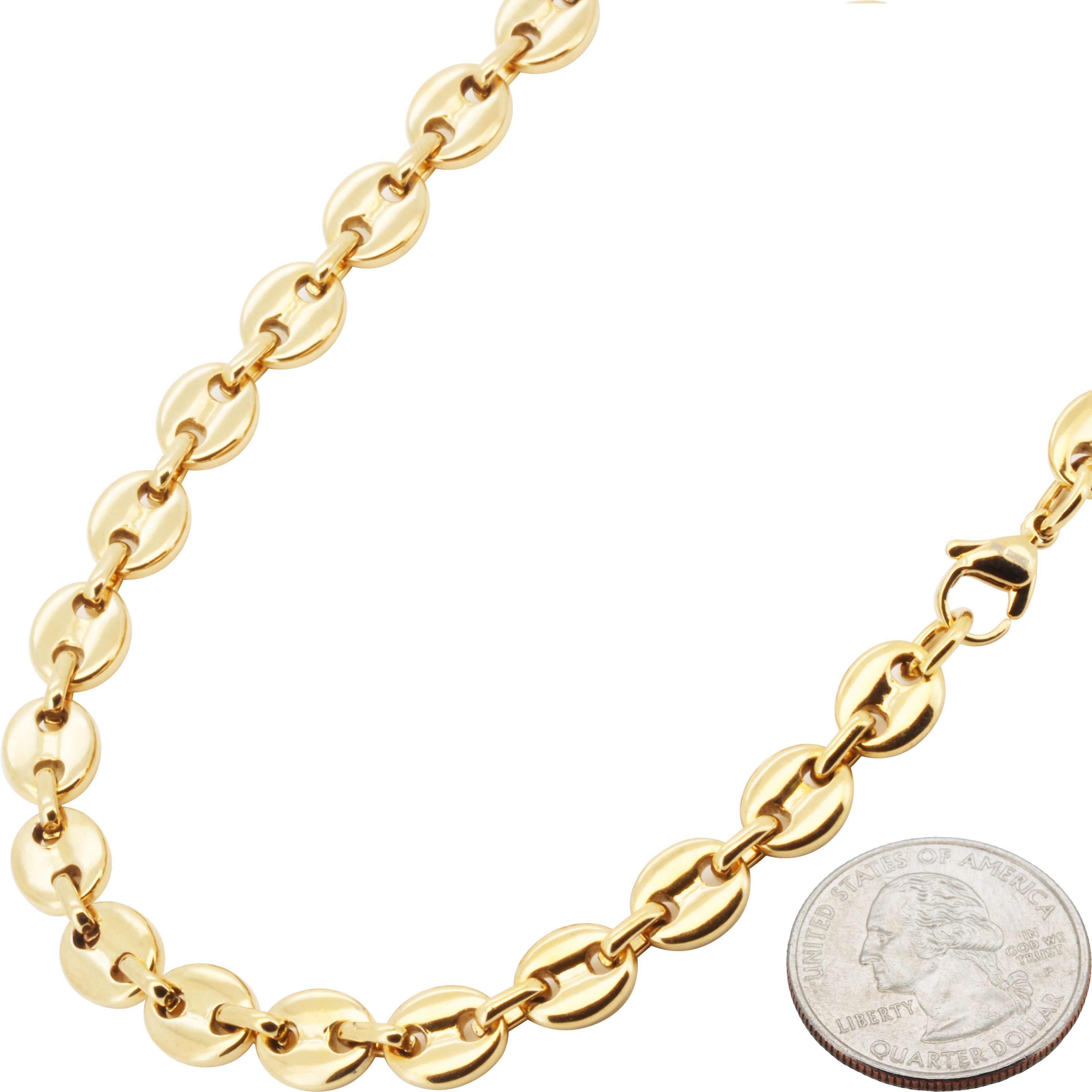 Other 316L Stainless Steel 18k GP 7mm Mariner Chain Necklace 24” Size ONE SIZE - 2 Thumbnail