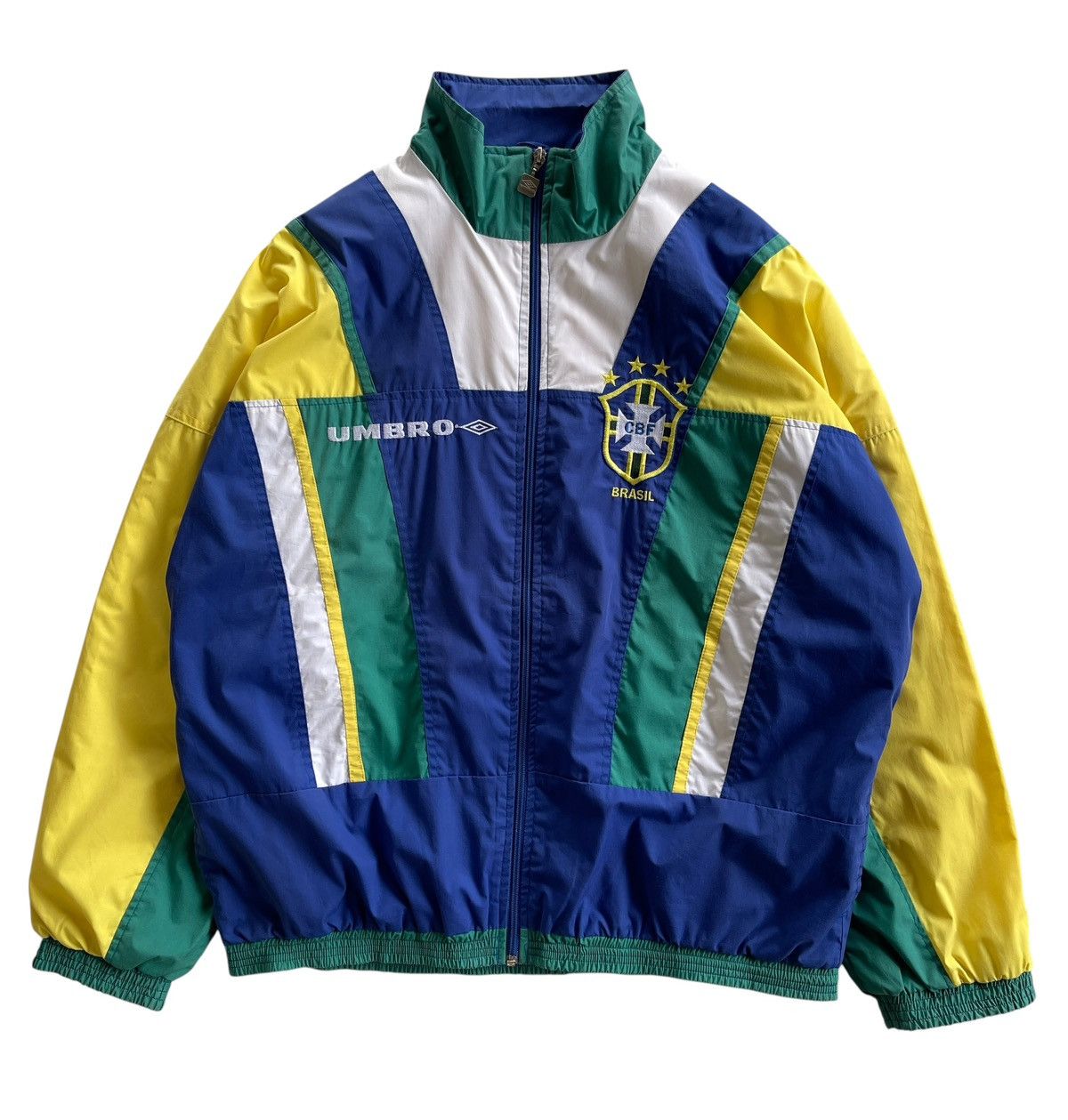 Vintage 1994-96 Brazil Umbro Tracksuit Jacket Size US L / EU 52-54 / 3 - 3 Thumbnail