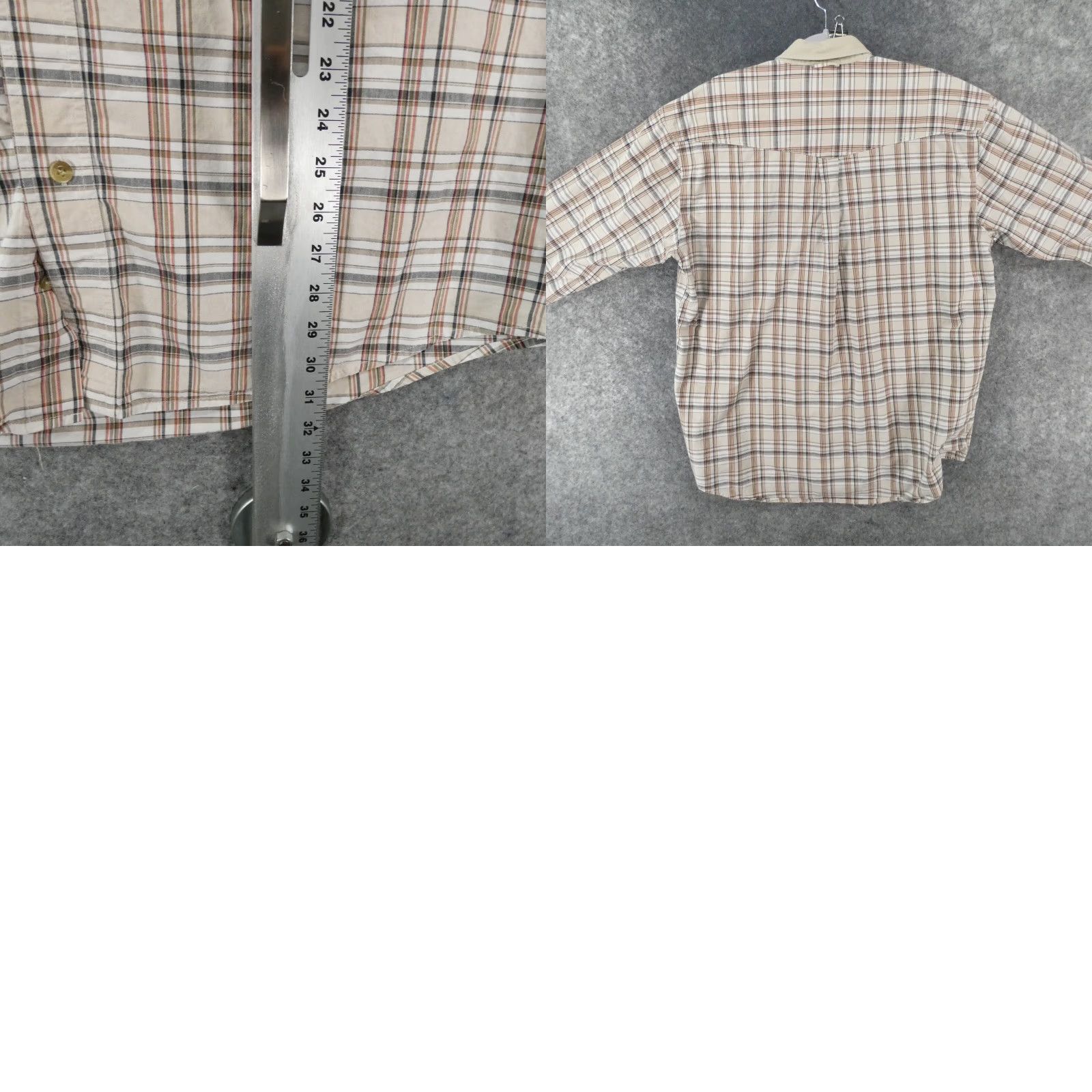 Roper Roper Shirt Mens XL Stretch Long Sleeve Button-Up Beige Plaid Western Size US XL / EU 56 / 4 - 9 Thumbnail