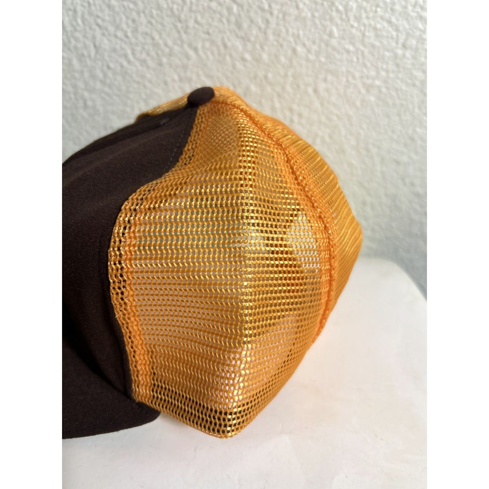 Vintage VINTAGE Trucker Hat Mens One Size Brown Orange Jungle Growth Patch Tiger Adjustable Snapback Size ONE SIZE - 7 Thumbnail