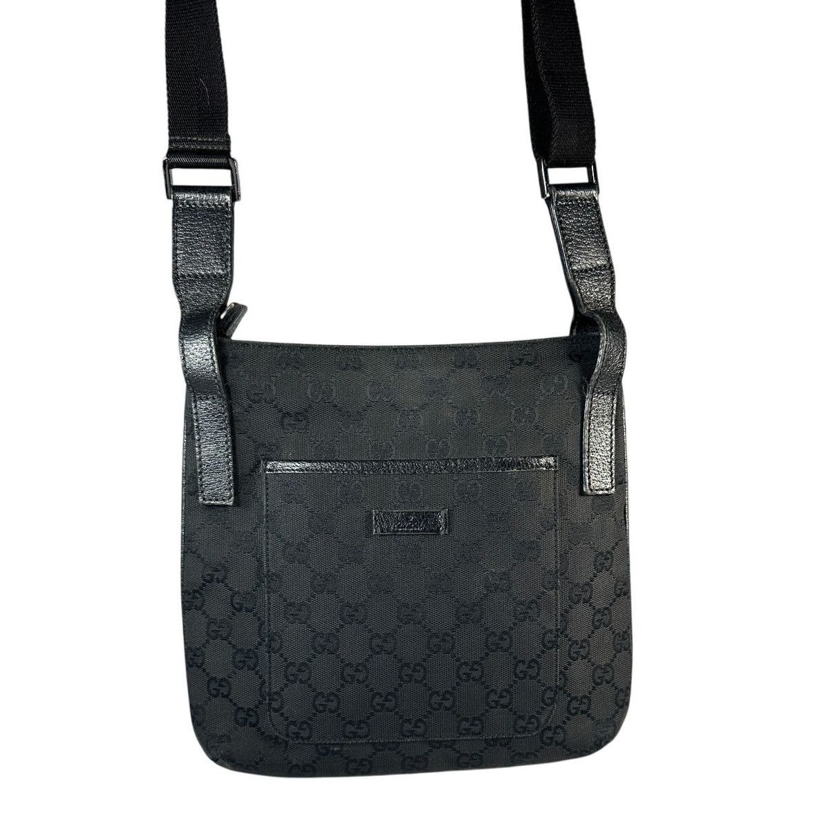 Gucci GG Canvas Shoulder Bag 122793 Black Monogram, Women's