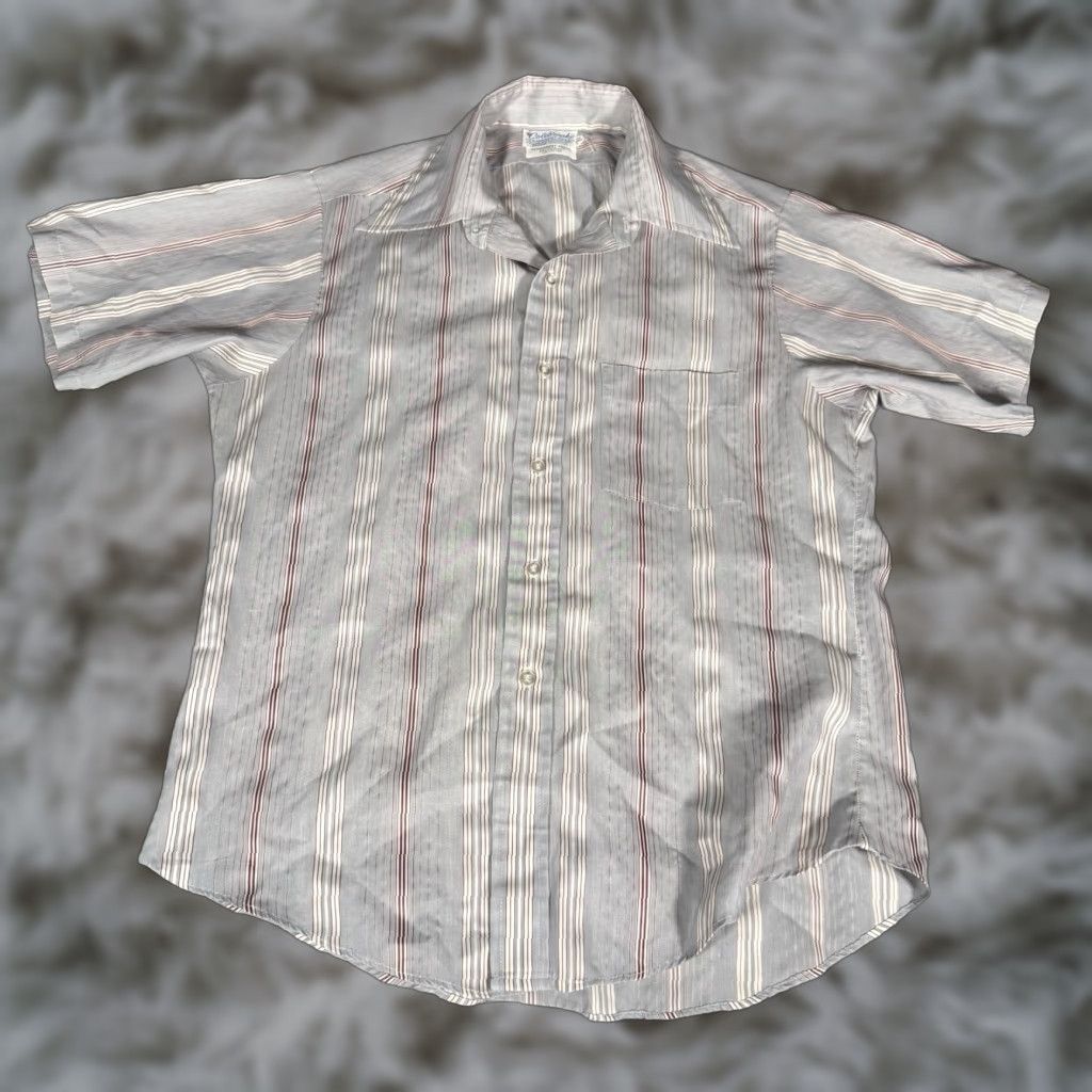 Vintage VINTAGE Colebrooke Permanent Press Striped Shirt Mens M Short Sleeve 70s Size US M / EU 48-50 / 2 - 1 Thumbnail
