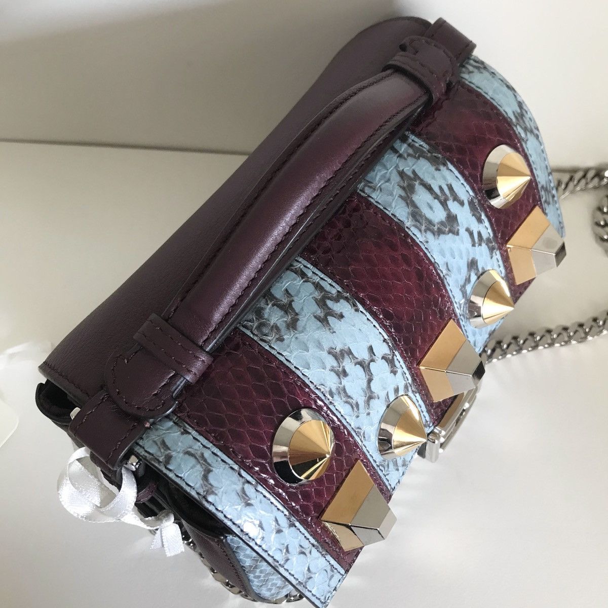 Fendi Fendi Python burgundy double baguette crossbody Size ONE SIZE - 2 Thumbnail