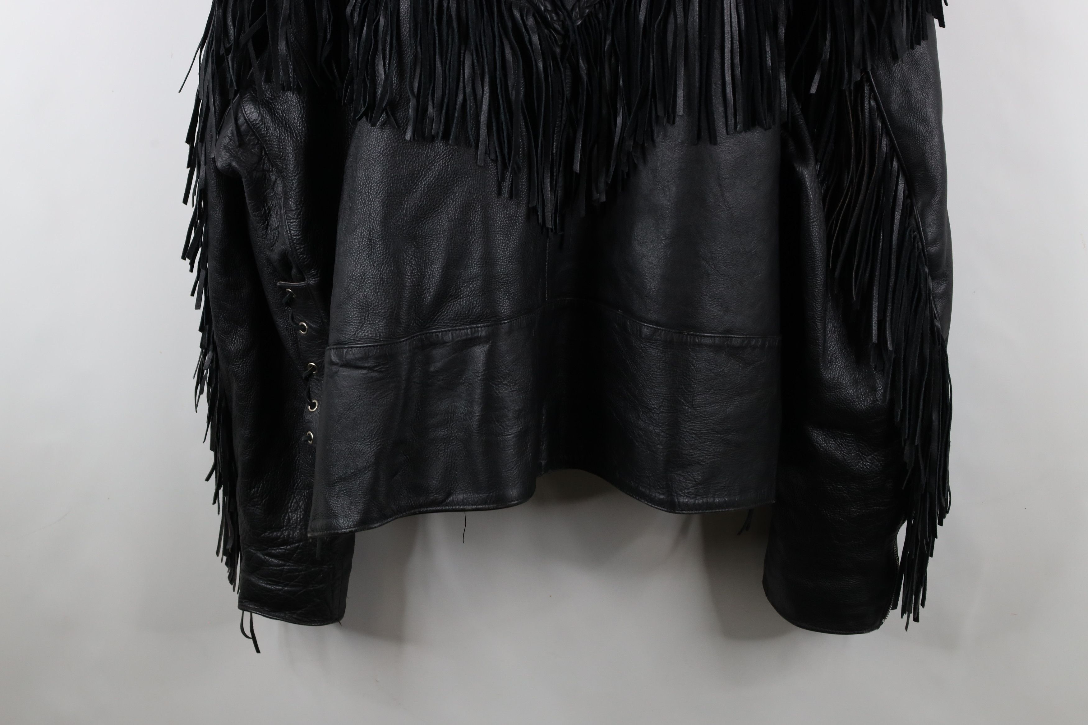Vintage Vintage 90s Streetwear Leather Fringed Motorcycle Jacket Size US XXL / EU 58 / 5 - 16 Thumbnail