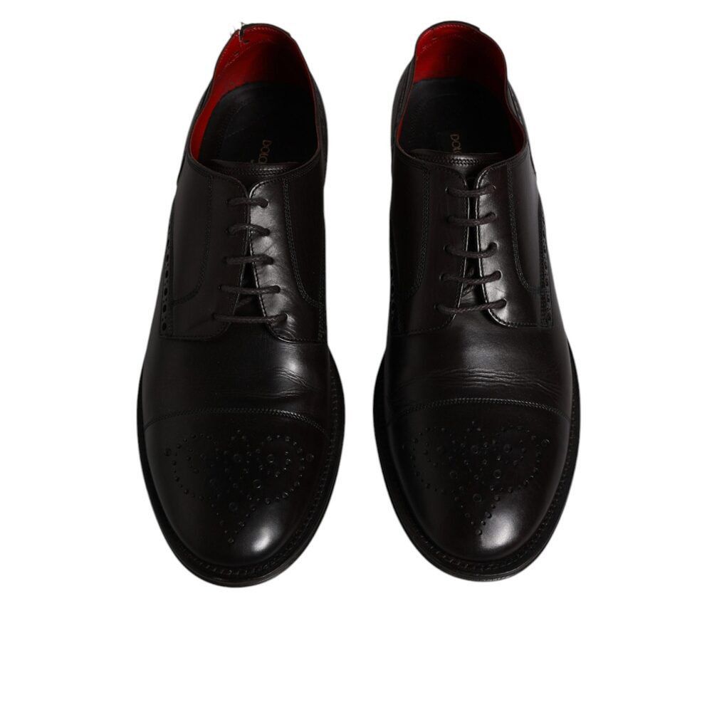 Dolce & Gabbana Dolce & Gabbana Black Calfskin Leather Derby Men Dress Shoes Size US 12 / EU 45 - 3 Thumbnail