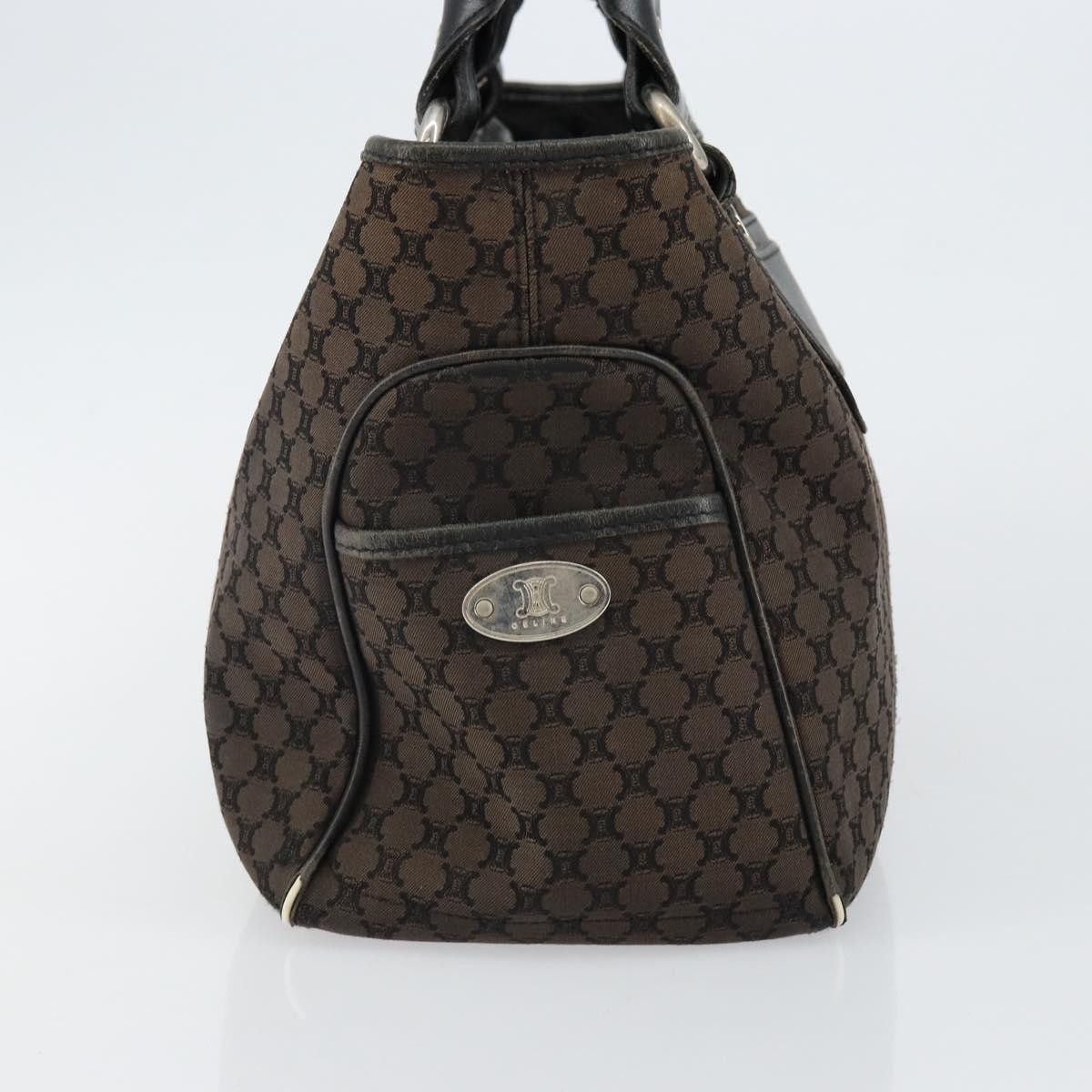 Celine CELINE Macadam Canvas Boogie Hand Bag Dark Brown Black Size ONE SIZE - 4 Thumbnail
