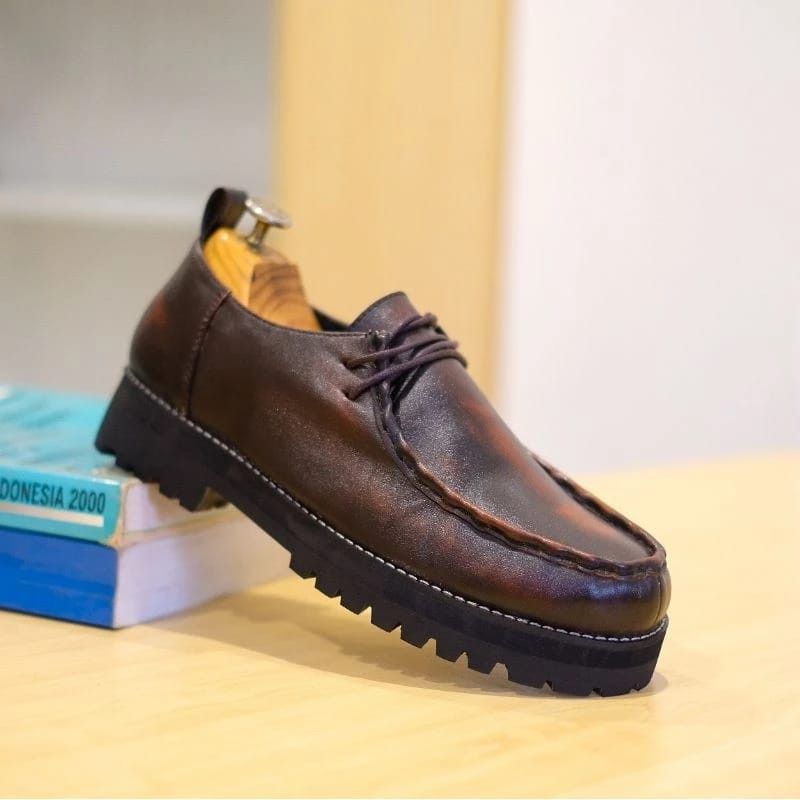 Simple Shoes Azco Derby Square Brown Leather Size US 10 / EU 43 - 3 Thumbnail