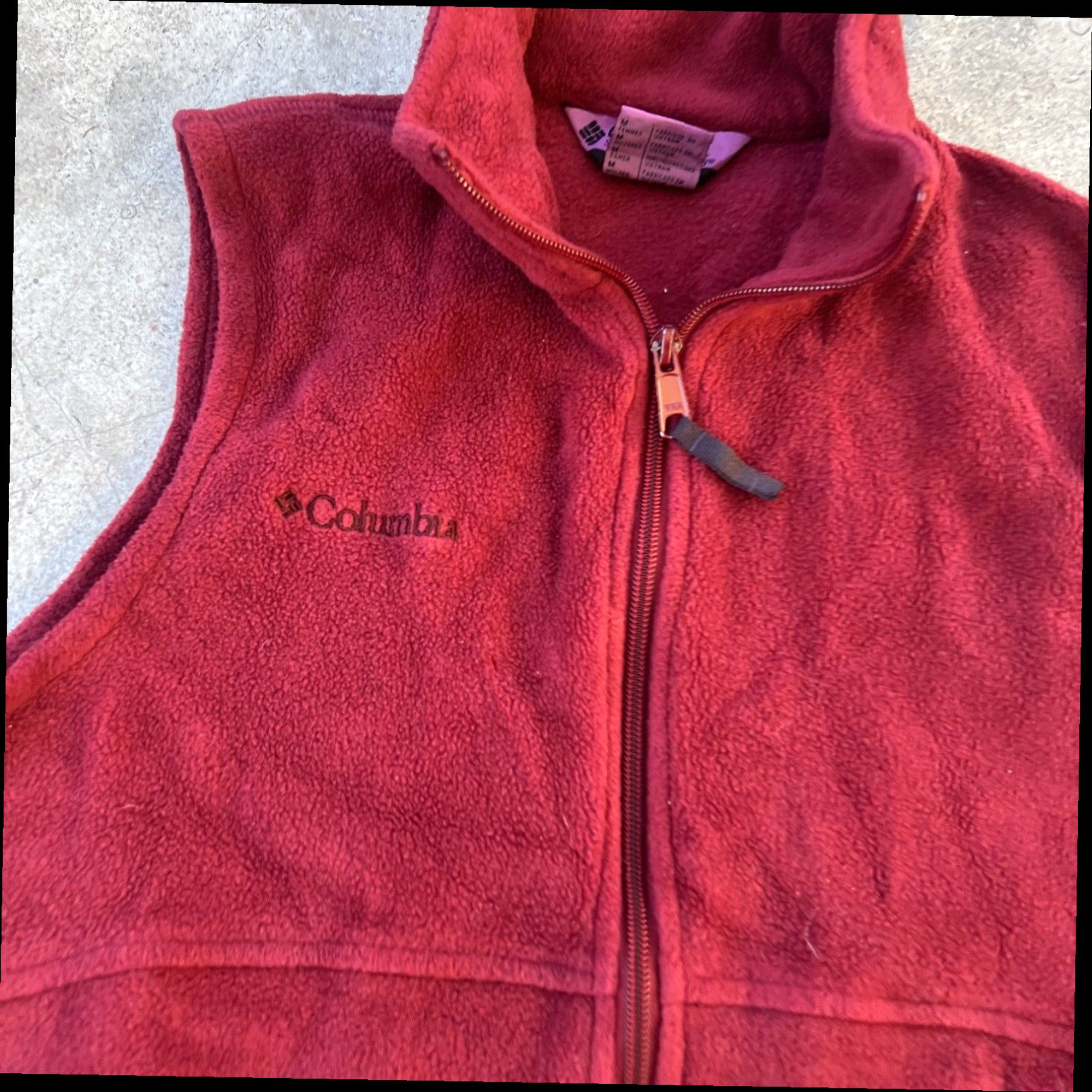 Vintage Columbia Vest Womens Medium Red Outdoor Full Zip Fleece Casual Sleeveless Ladies Size M / US 6-8 / IT 42-44 - 2 Thumbnail