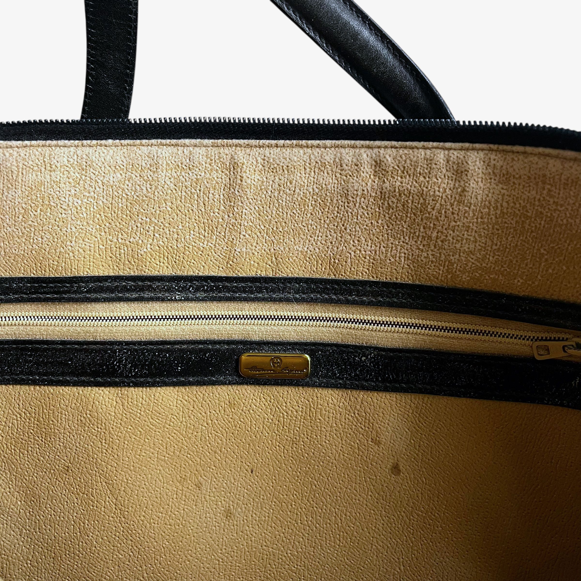 Etienne Aigner Vintage 90s Etienne Aigner Black Leather Handbag Size ONE SIZE - 3 Thumbnail