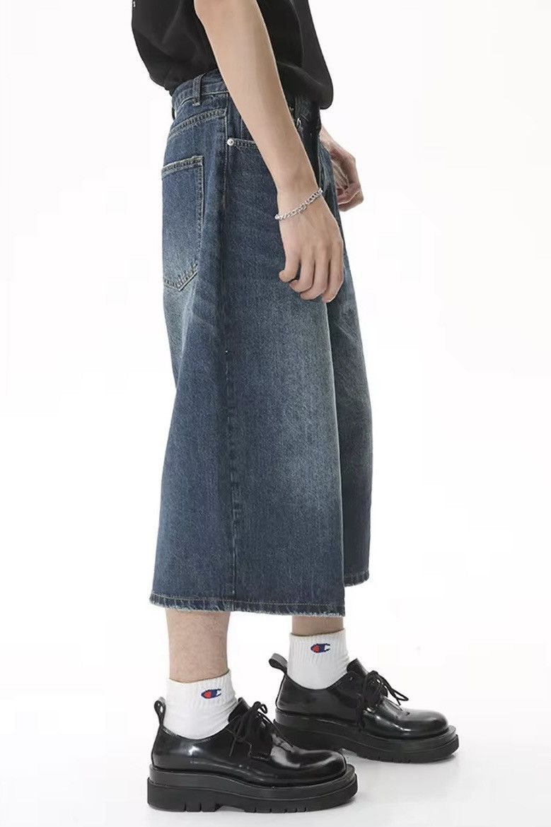 Jean × Vintage Vintage Fade Wide Leg Short Denim Jorts Size US 30 / EU 46 - 4 Thumbnail