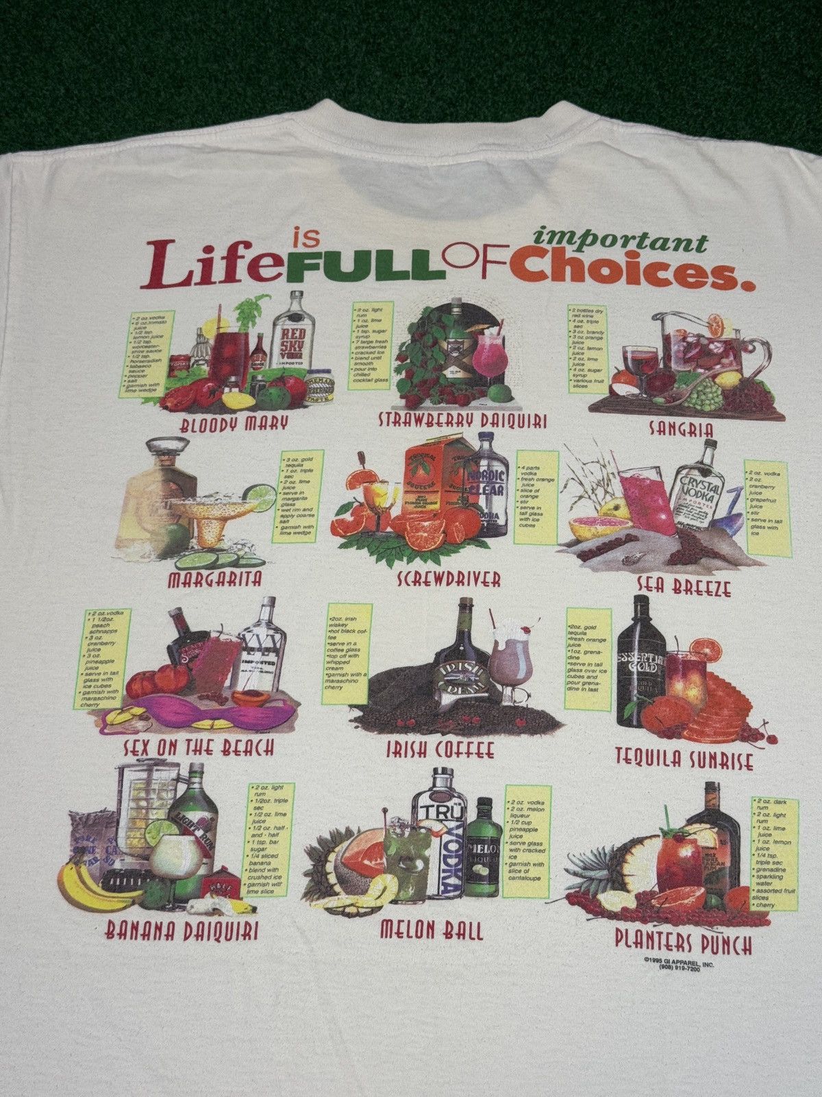 Vintage Vintage 90s Alcohol Drinking Important Choices T Shirt Size US XL / EU 56 / 4 - 2 Thumbnail